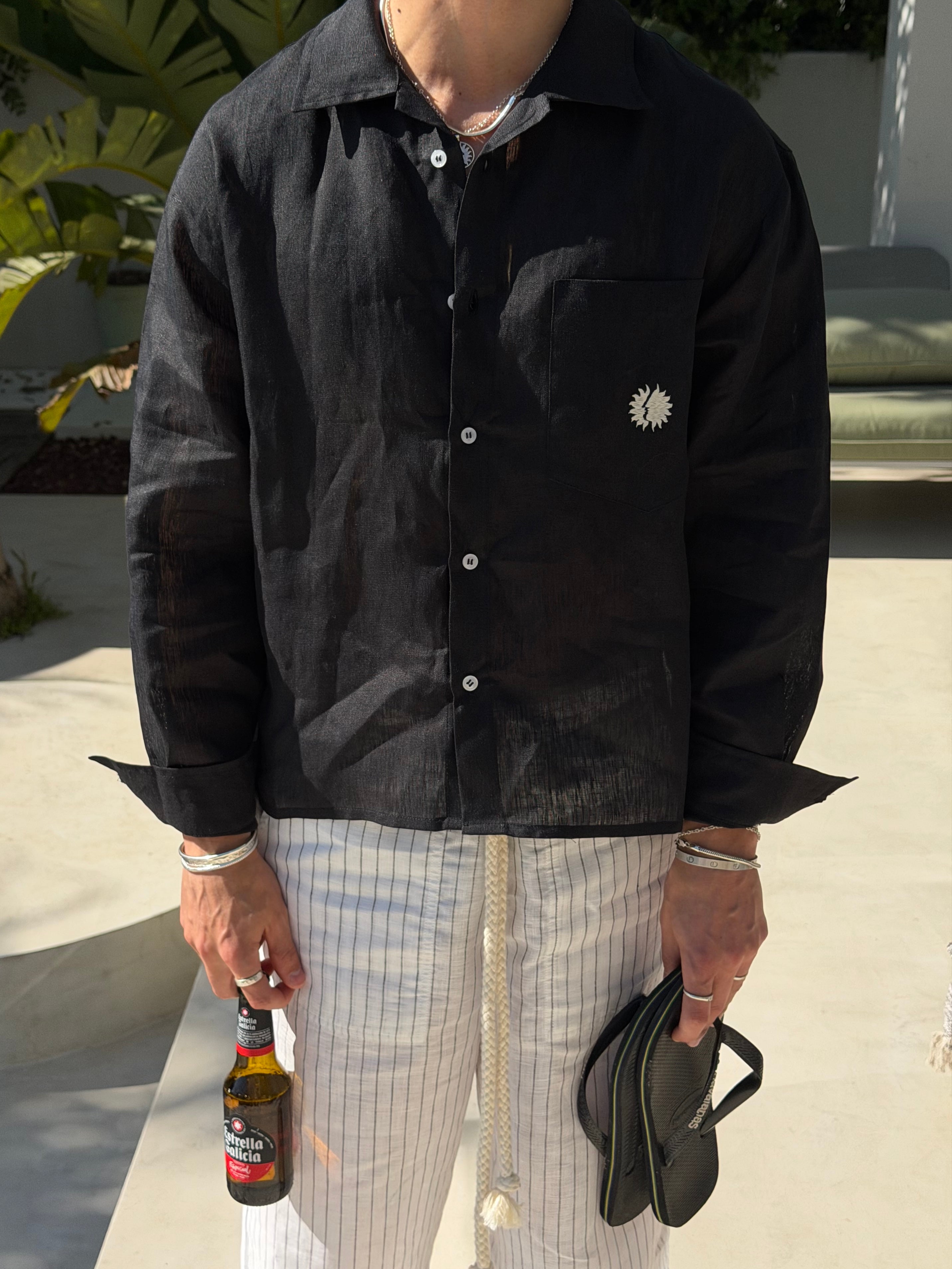 Black Neutrals Linen Shirt