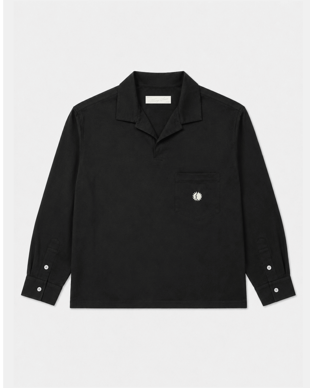 Essentials Black Linen Polo