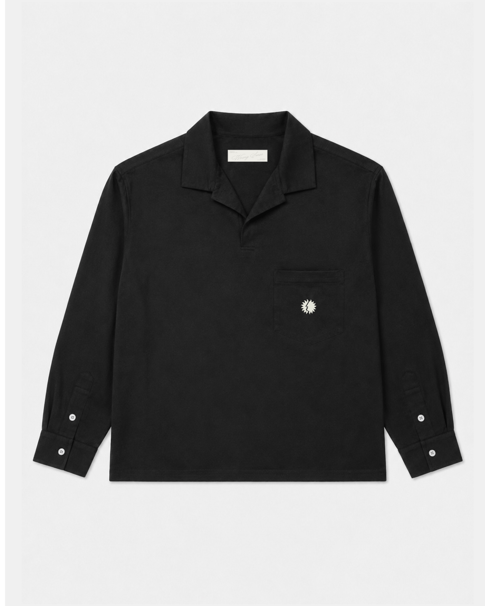 Polo de linho preto Essentials