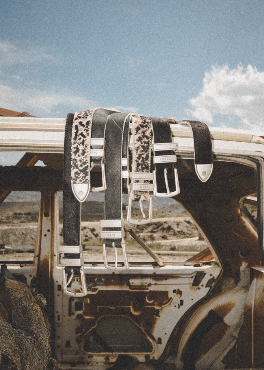 Vintage Black Leather Belt
