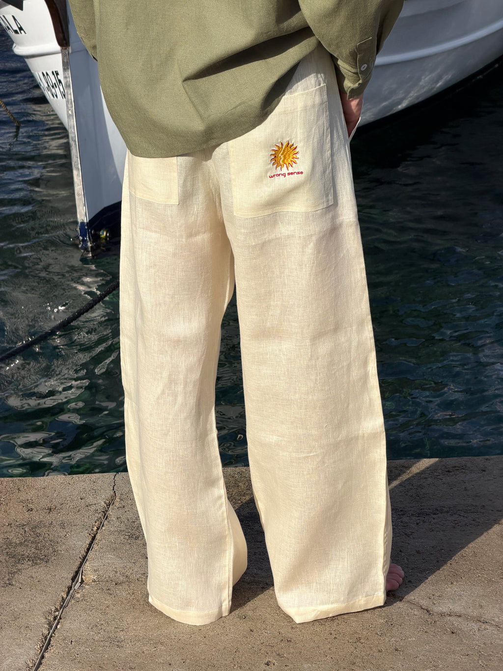 Casa Soleil Cream Linen Pants
