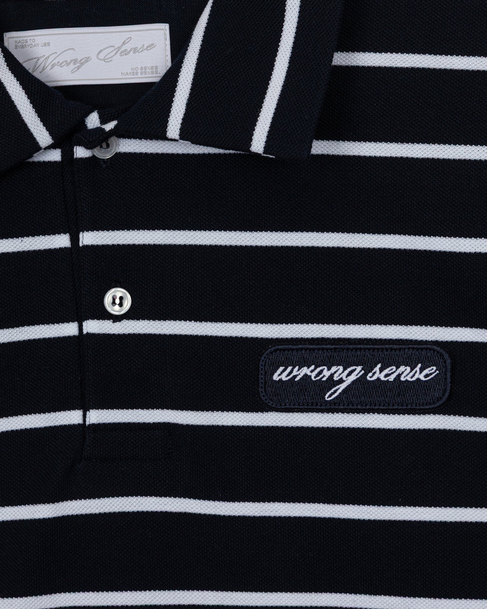 Office Navy Striped Polo