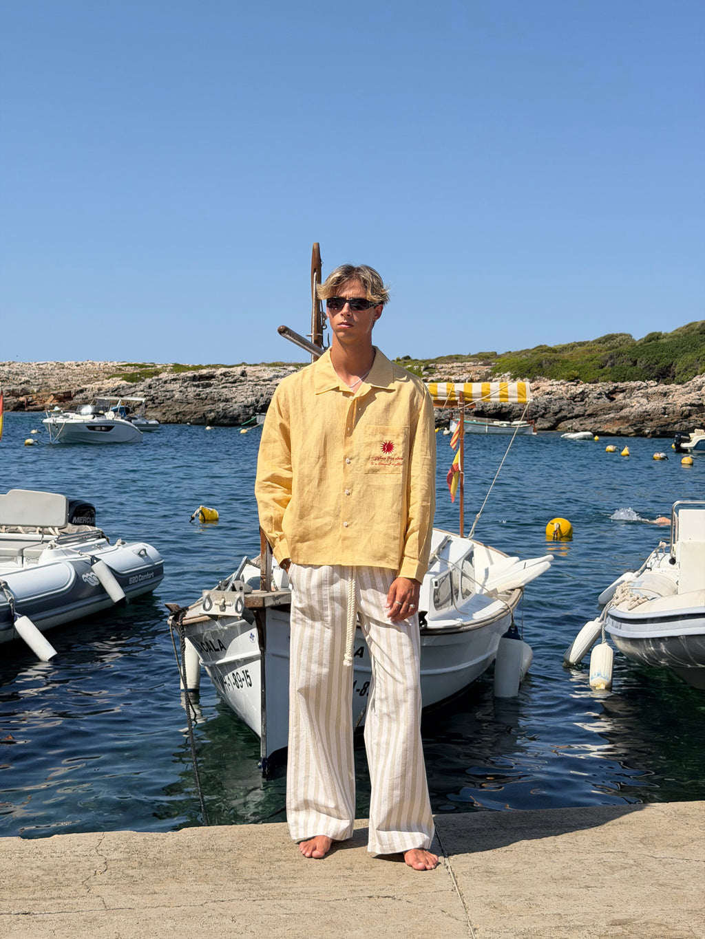 Casa Soleil Yellow Linen Shirt