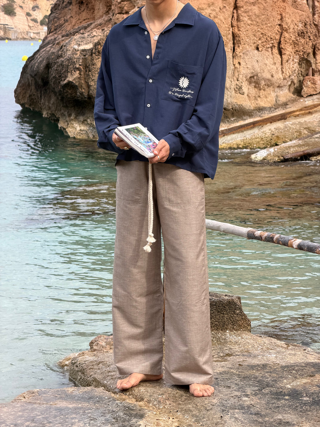 Ibiza Blue Linen Shirt