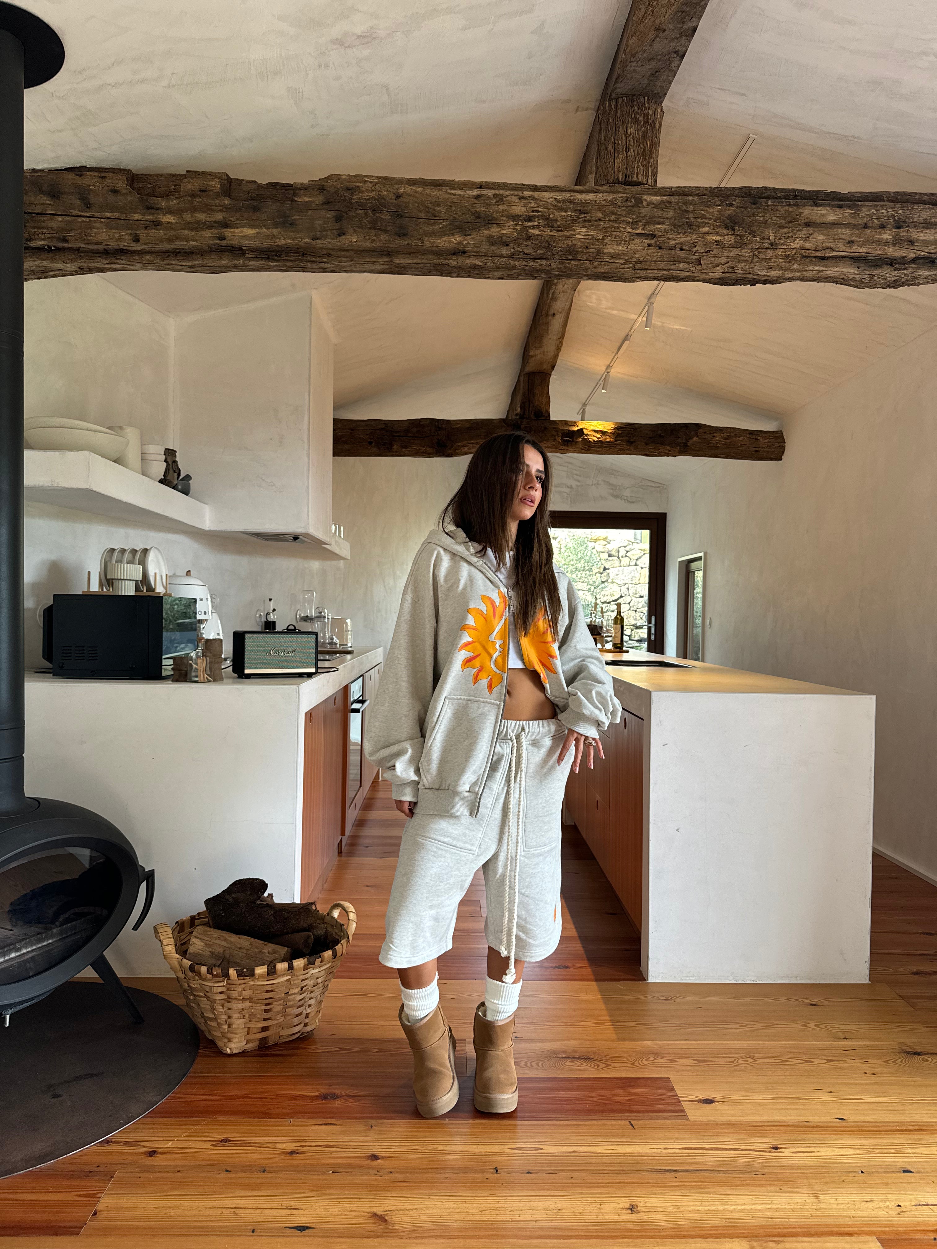 Cozy Grey Zip Hoodie