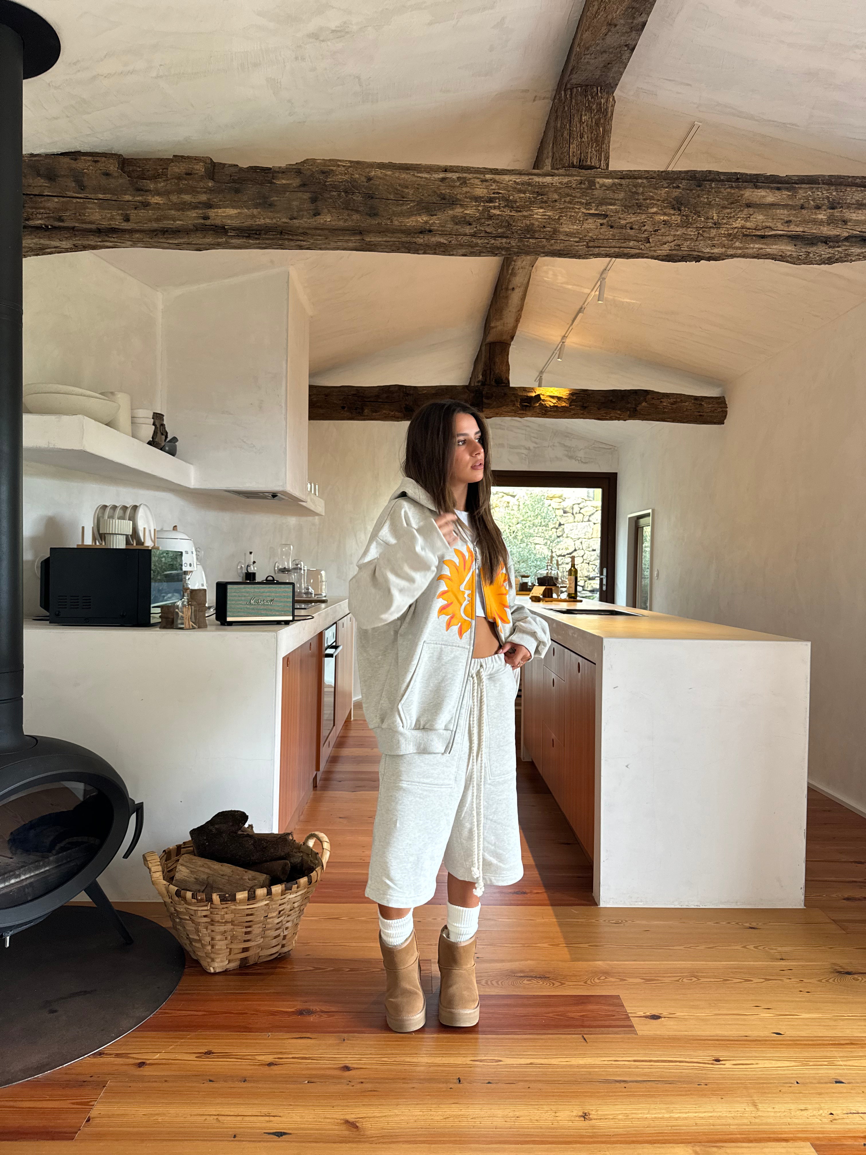 Cozy Grey Zip Hoodie