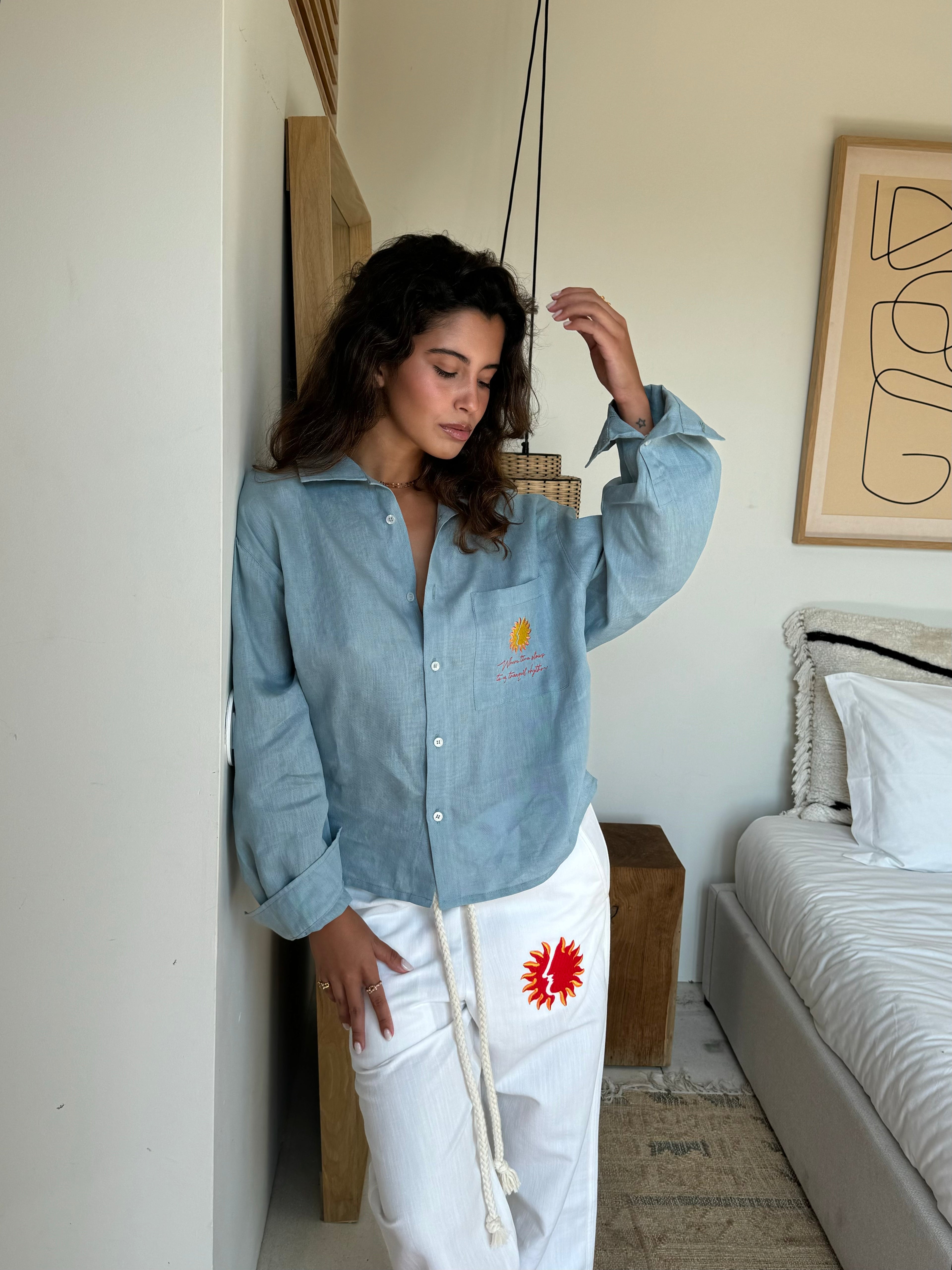 Baby Blue Linen Shirt