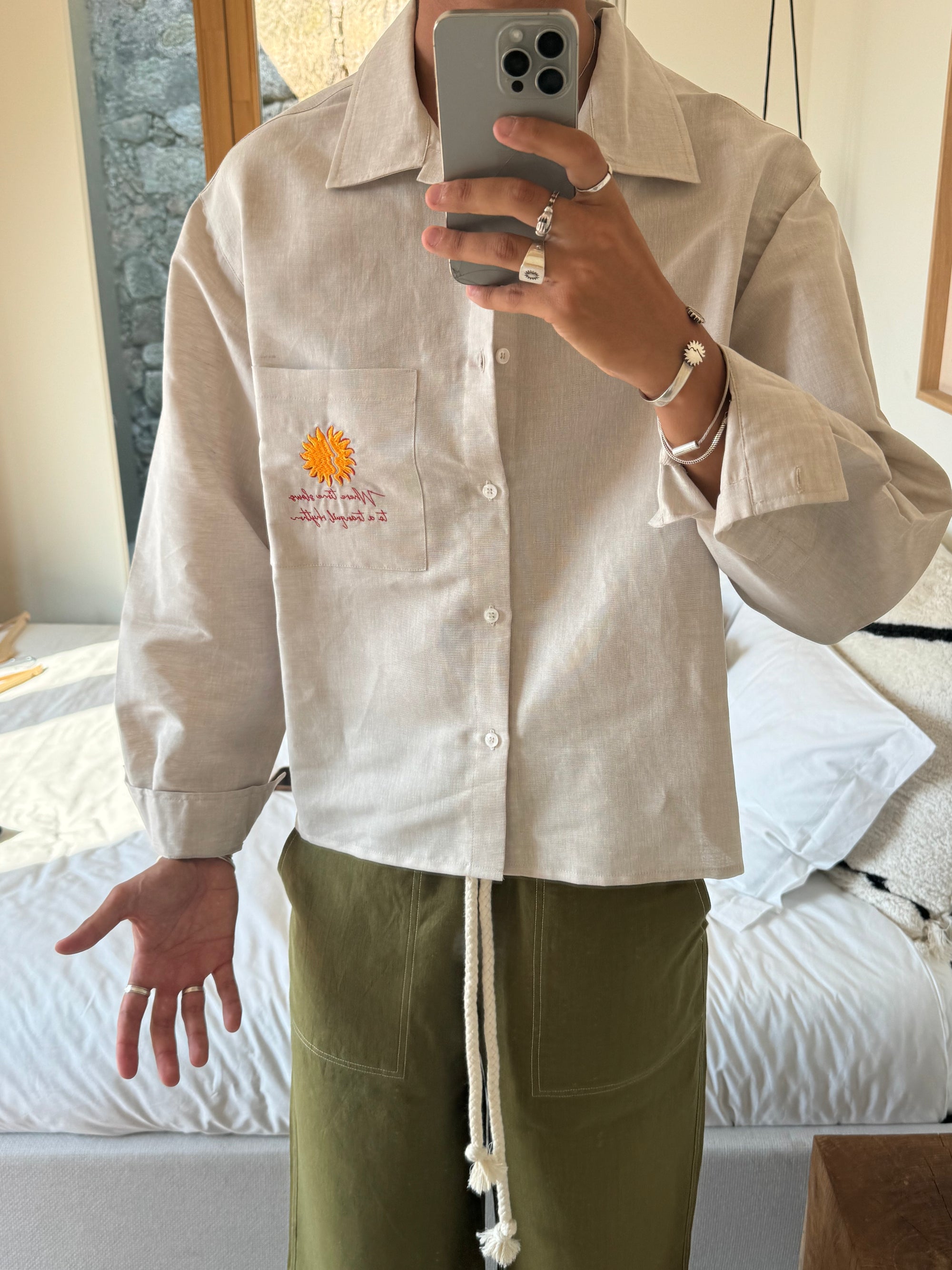 Beige Linen Shirt