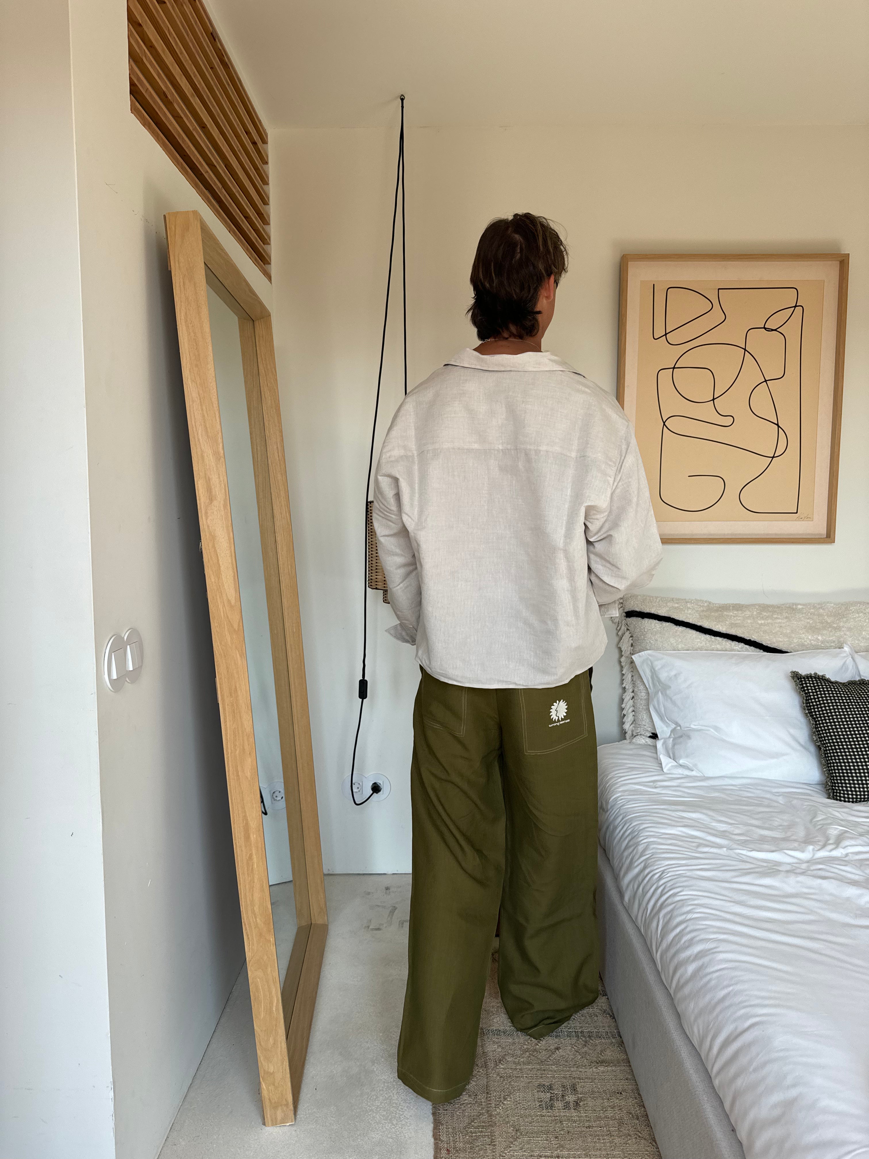 Olive Green Linen Pants