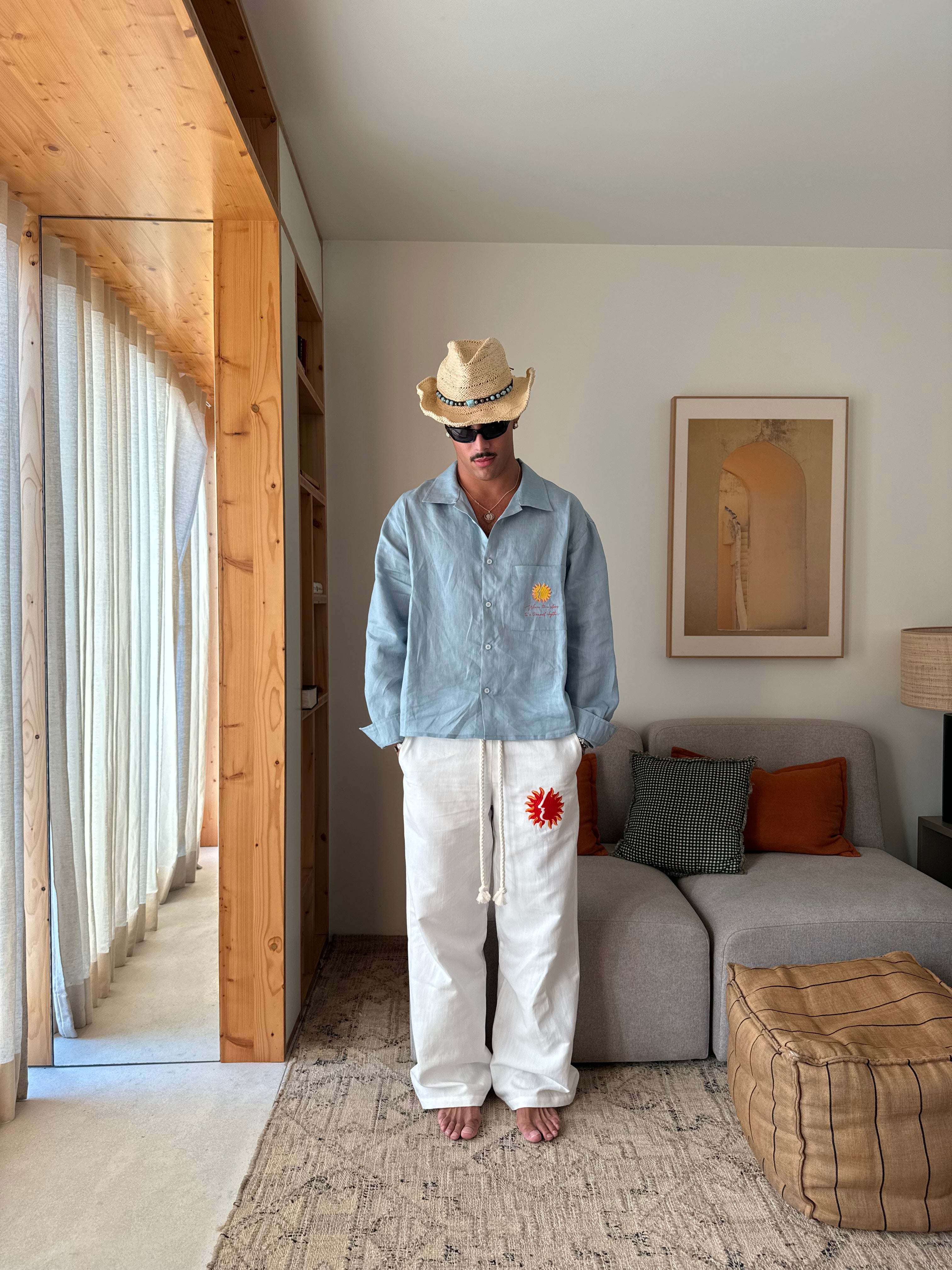 Baby Blue Linen Shirt