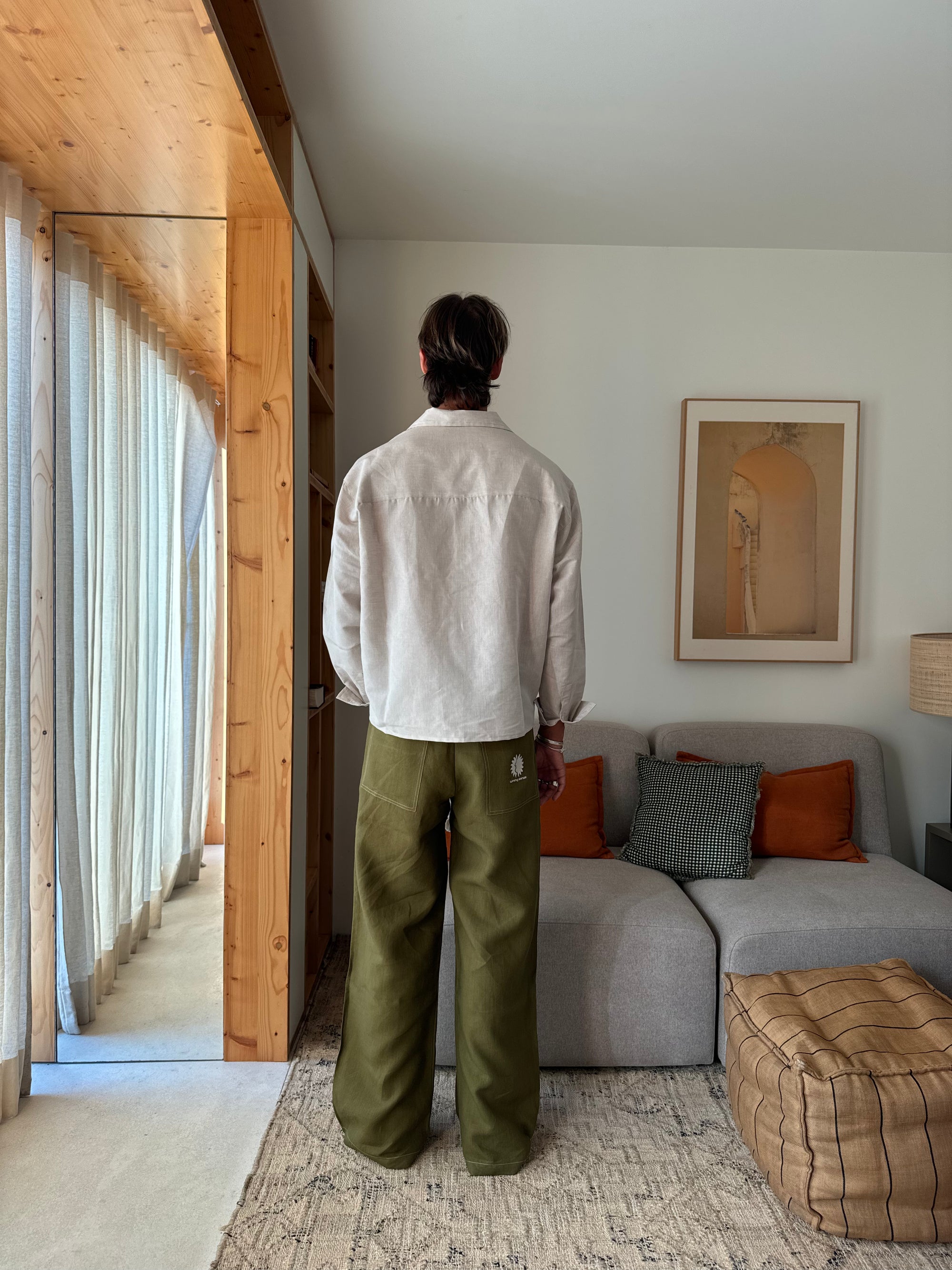 Olive Green Linen Pants