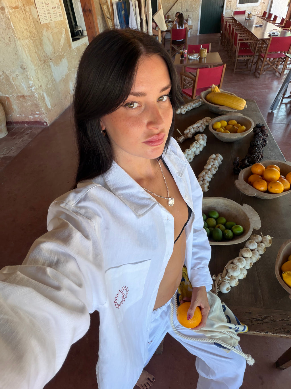 Casa Soleil White Linen Shirt