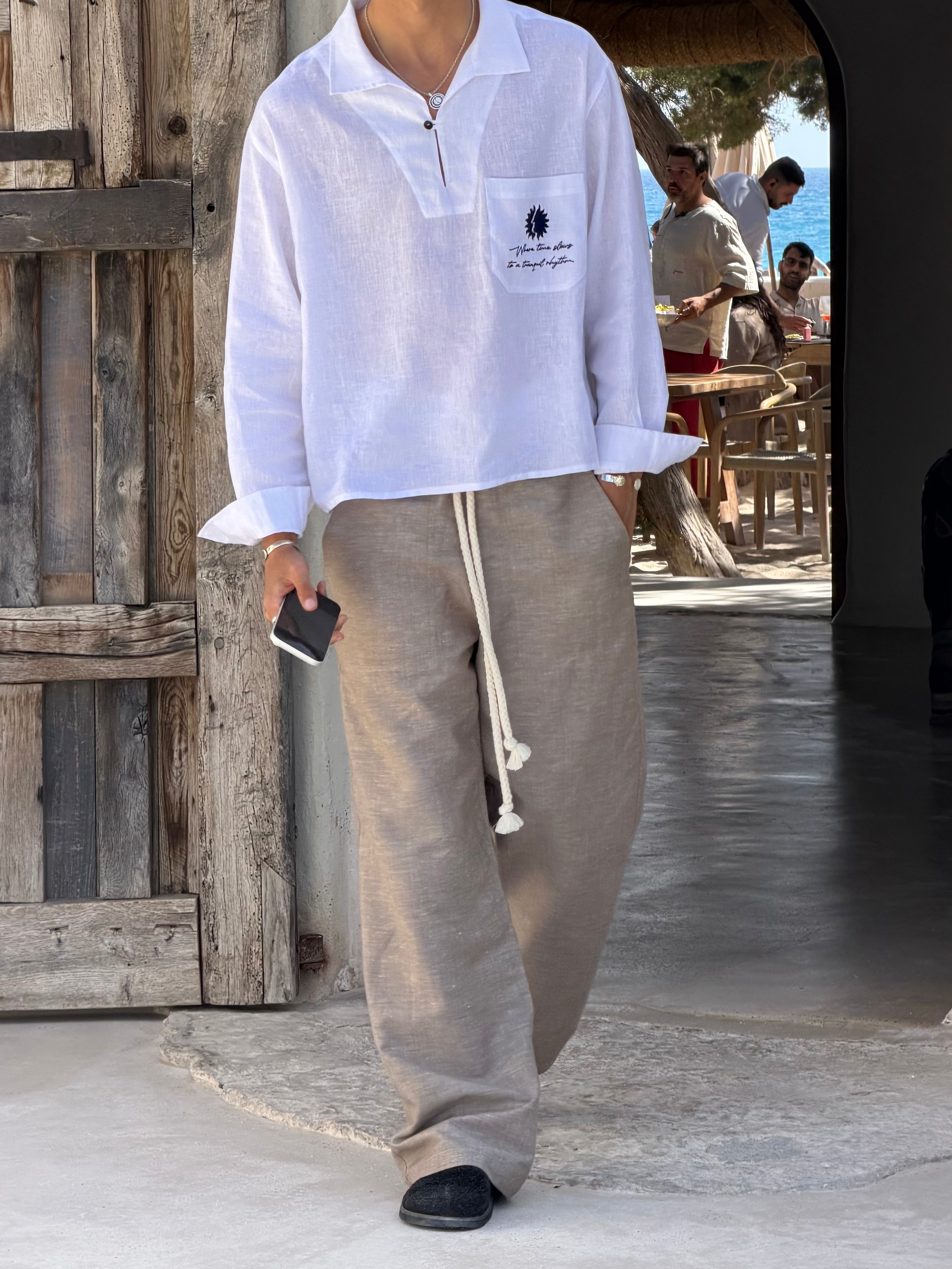 Ibiza Grey Linen Pants