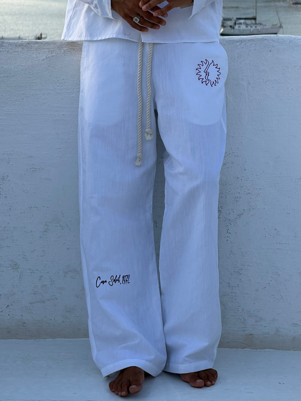 Casa Soleil White Linen Pants