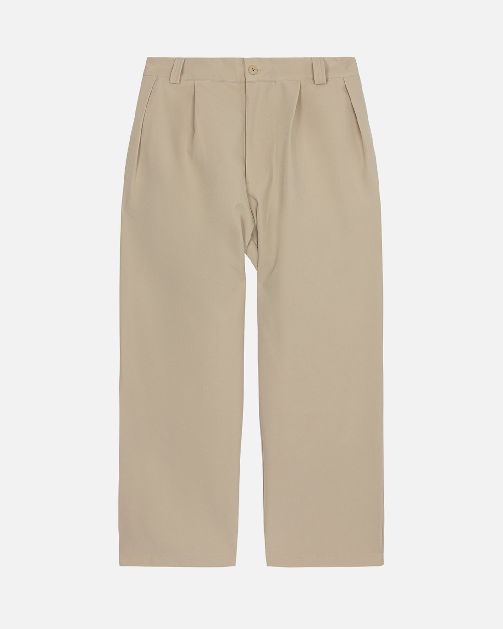 Beige Straight Tailored Pants