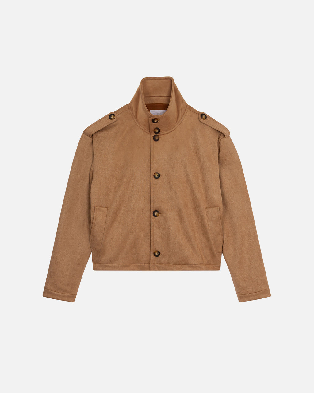 Suede Funnel Neck Jacket