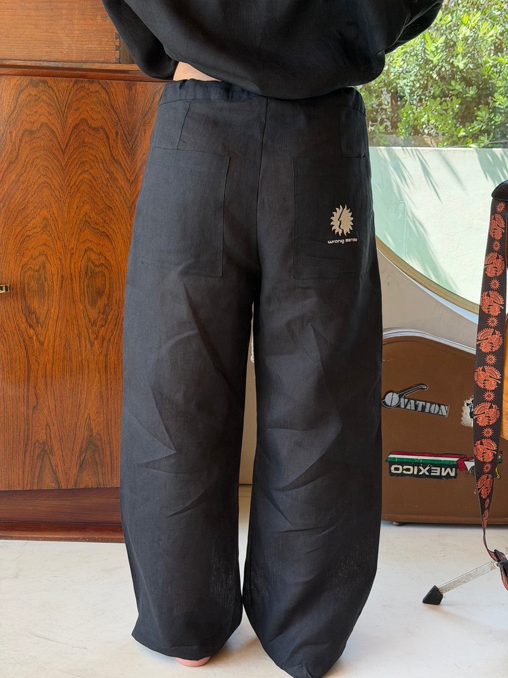 Black Neutrals Linen Pants