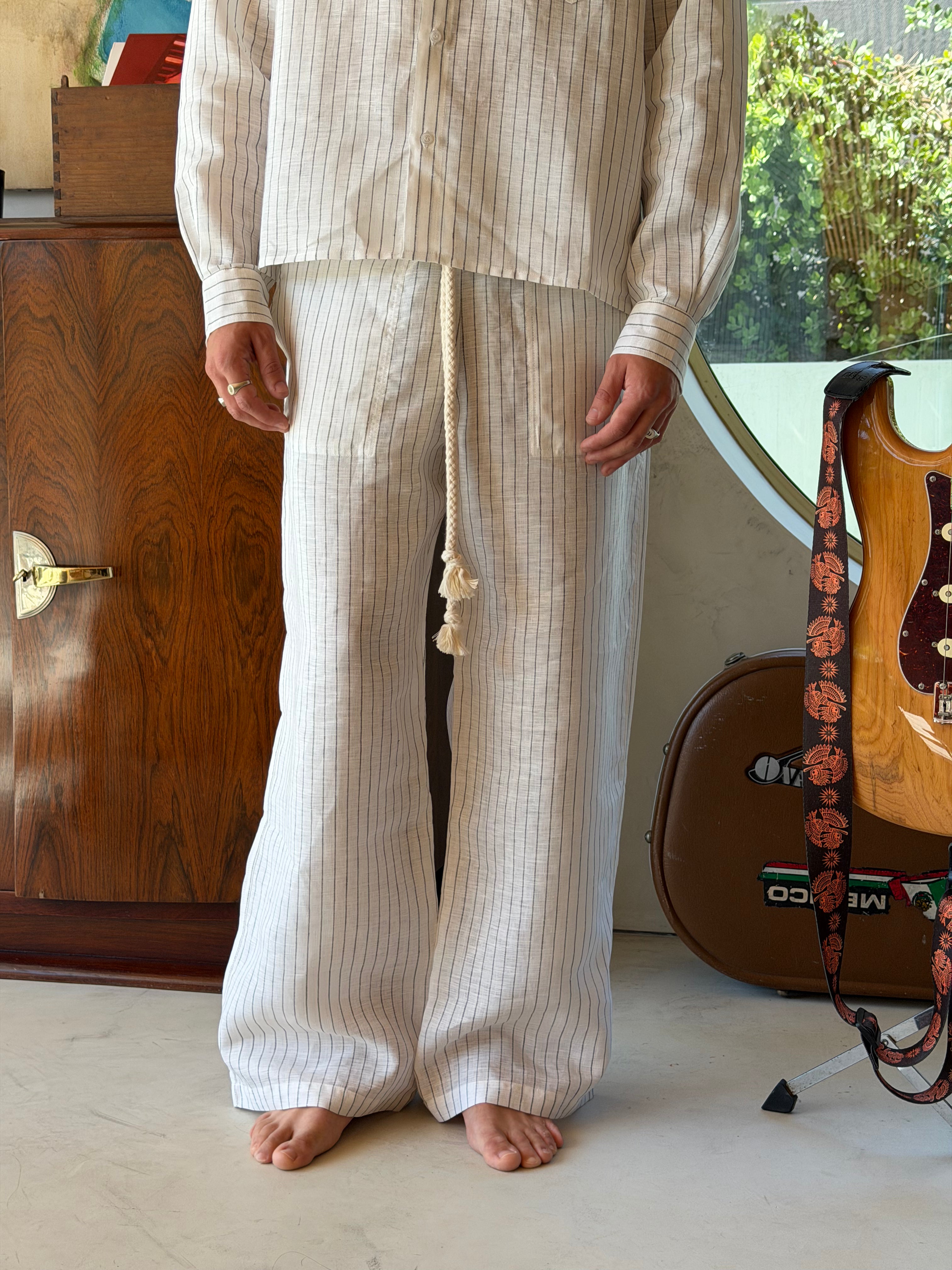 Striped Neutrals Linen Pants