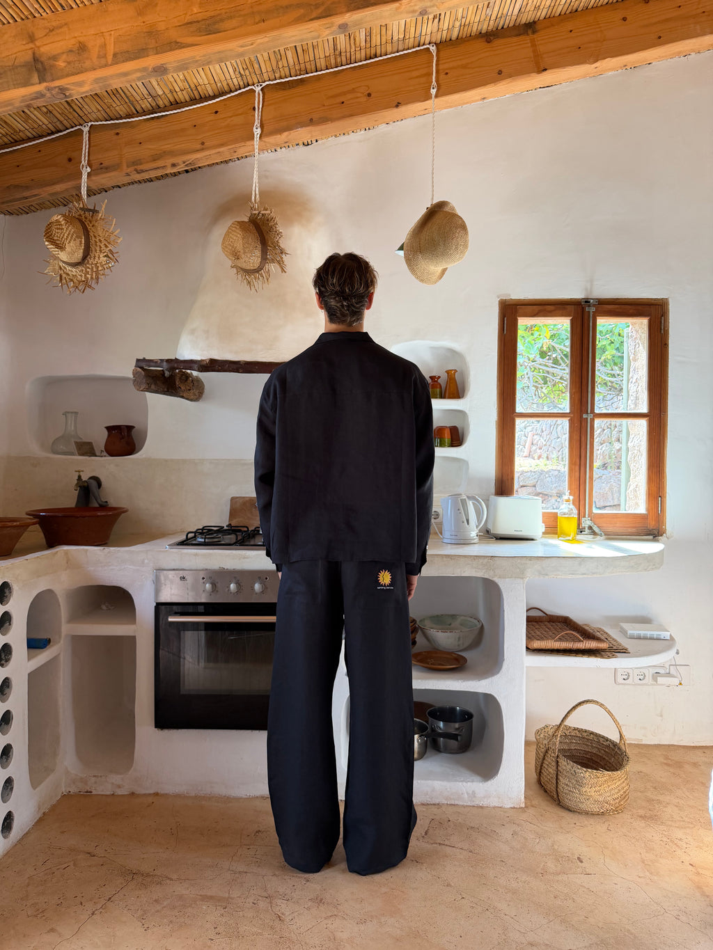 Black Mallorca Linen Pants