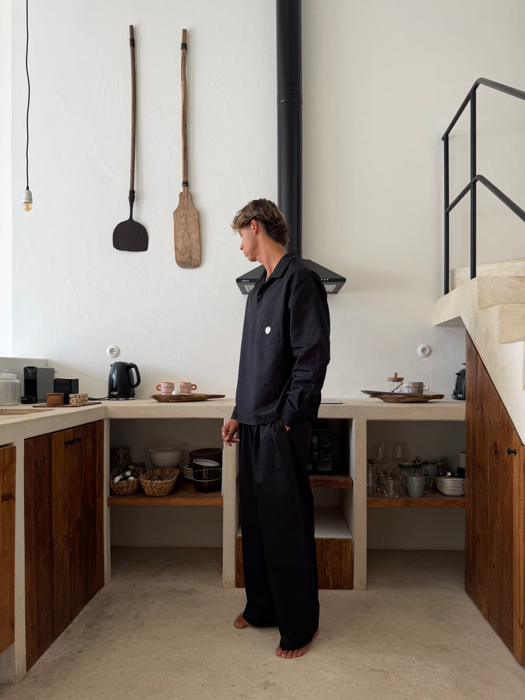 Essentials Black Linen Pants