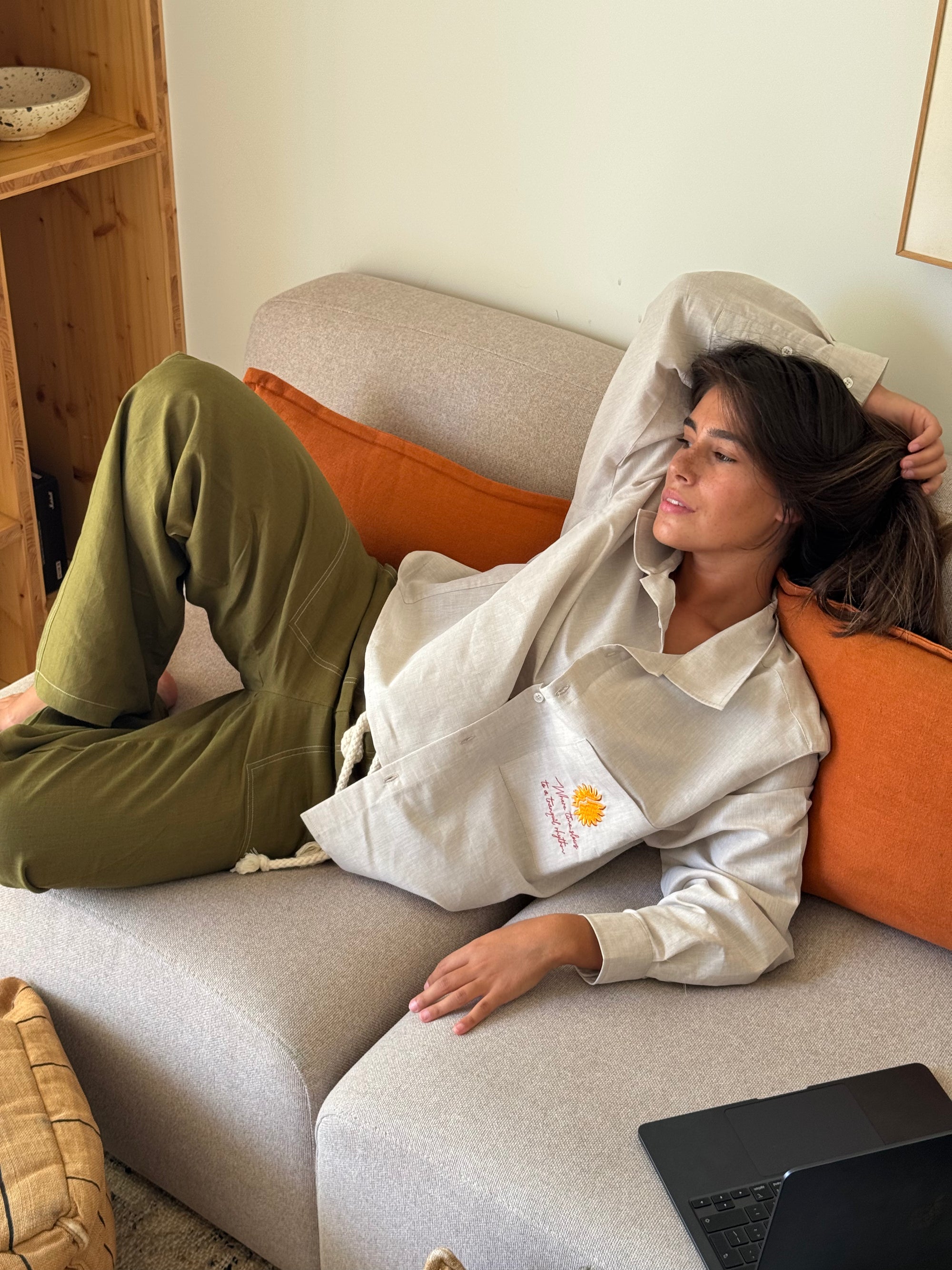 Beige Linen Shirt