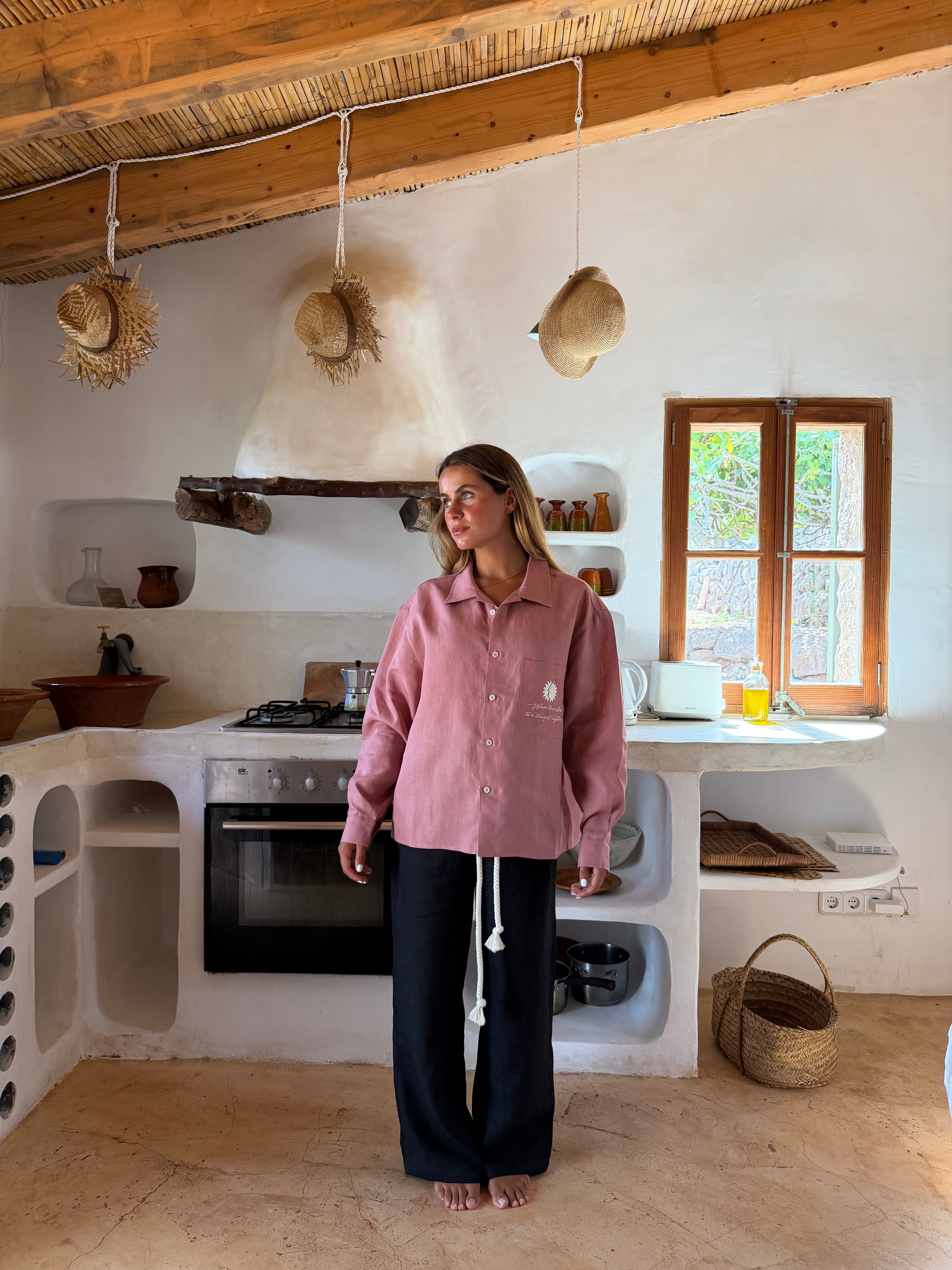 Pink Mallorca Linen Shirt