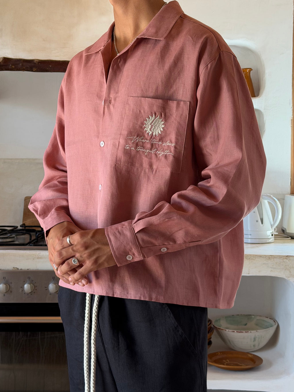 Pink Mallorca Linen Shirt