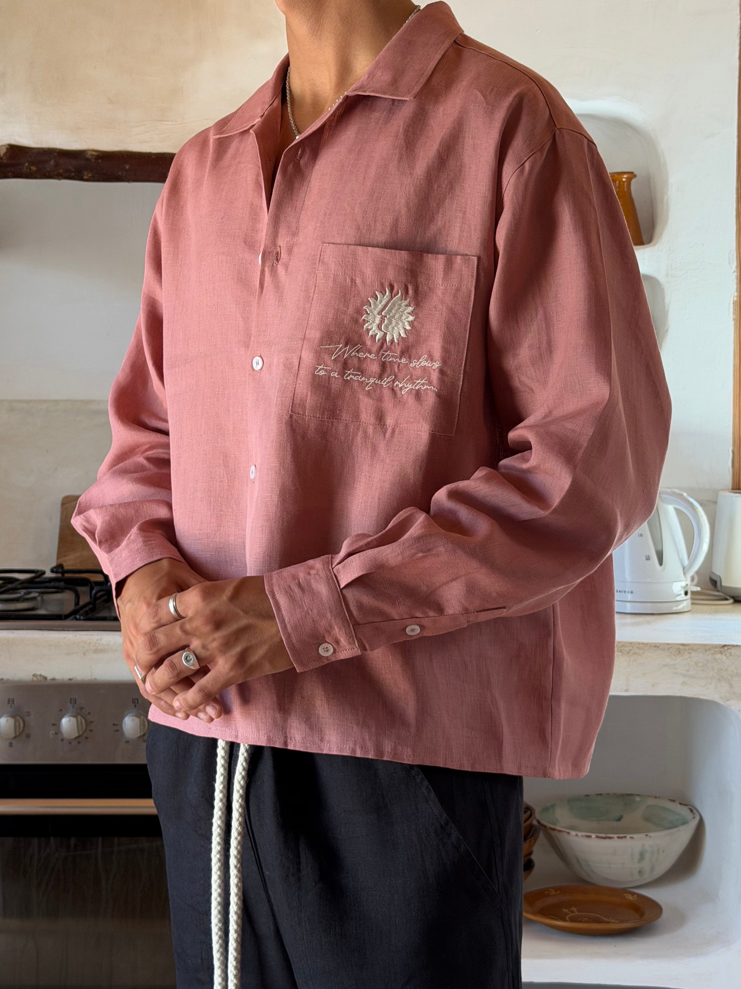 Pink Mallorca Linen Shirt