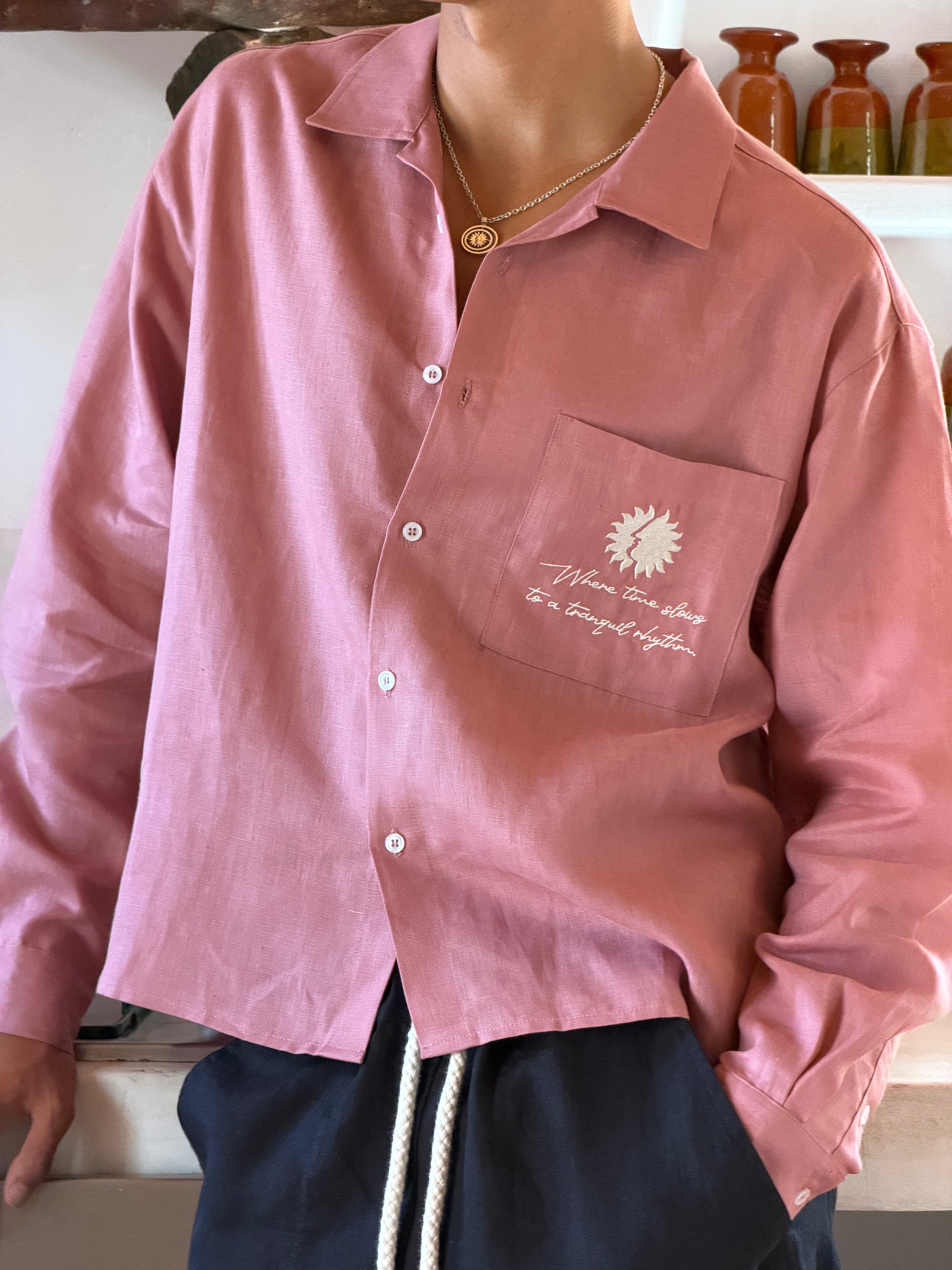 Pink Mallorca Linen Shirt