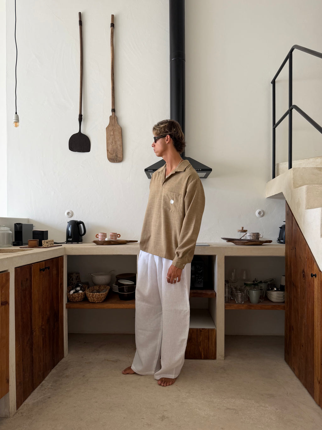 Essentials White Linen Pants
