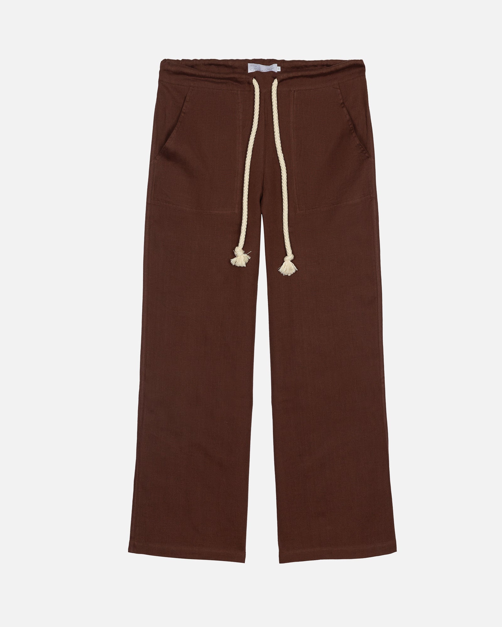 Mediterraneo Brown Linen Pants
