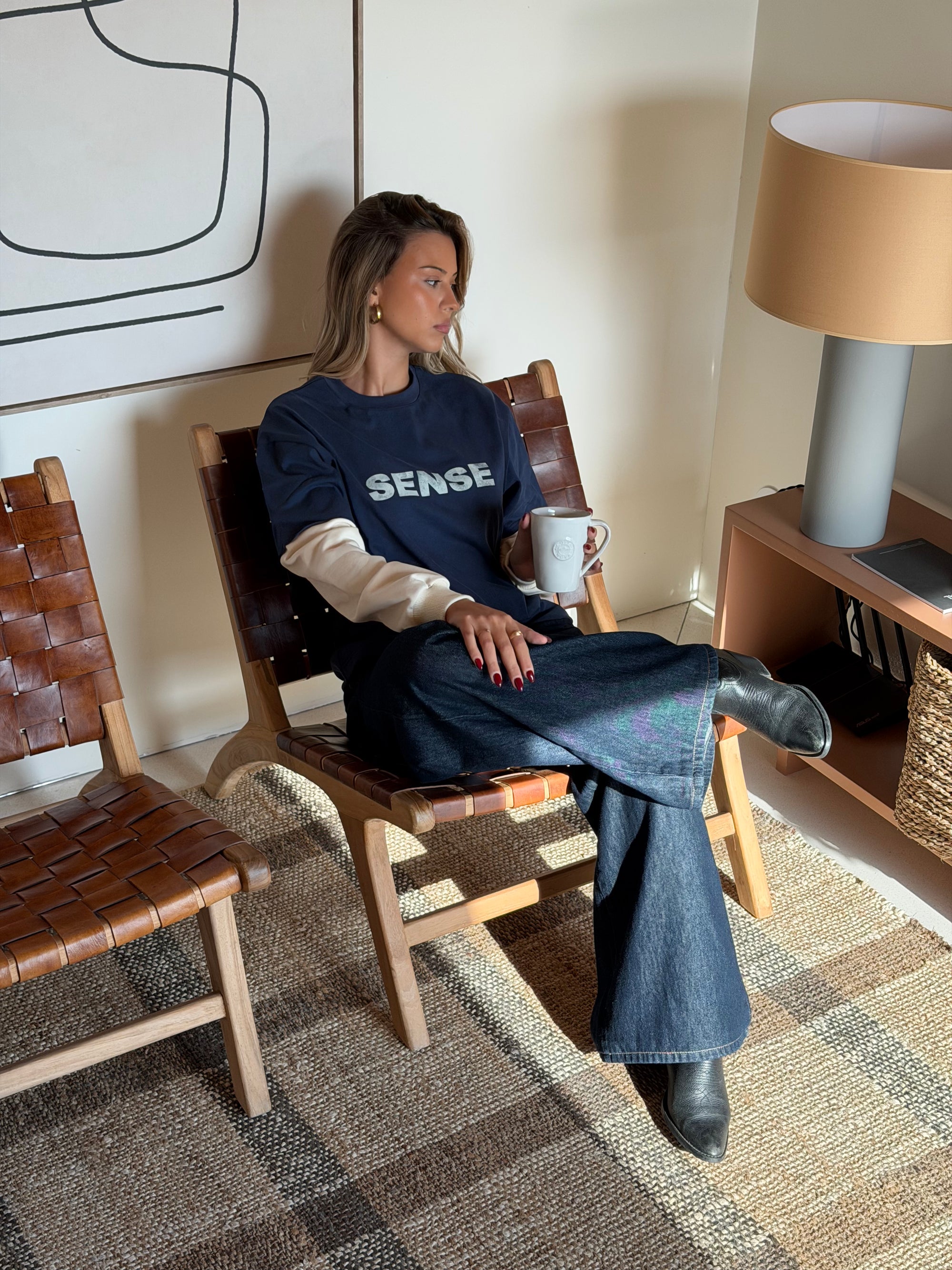 Sense Navy Blue Double-Sleeve Tee