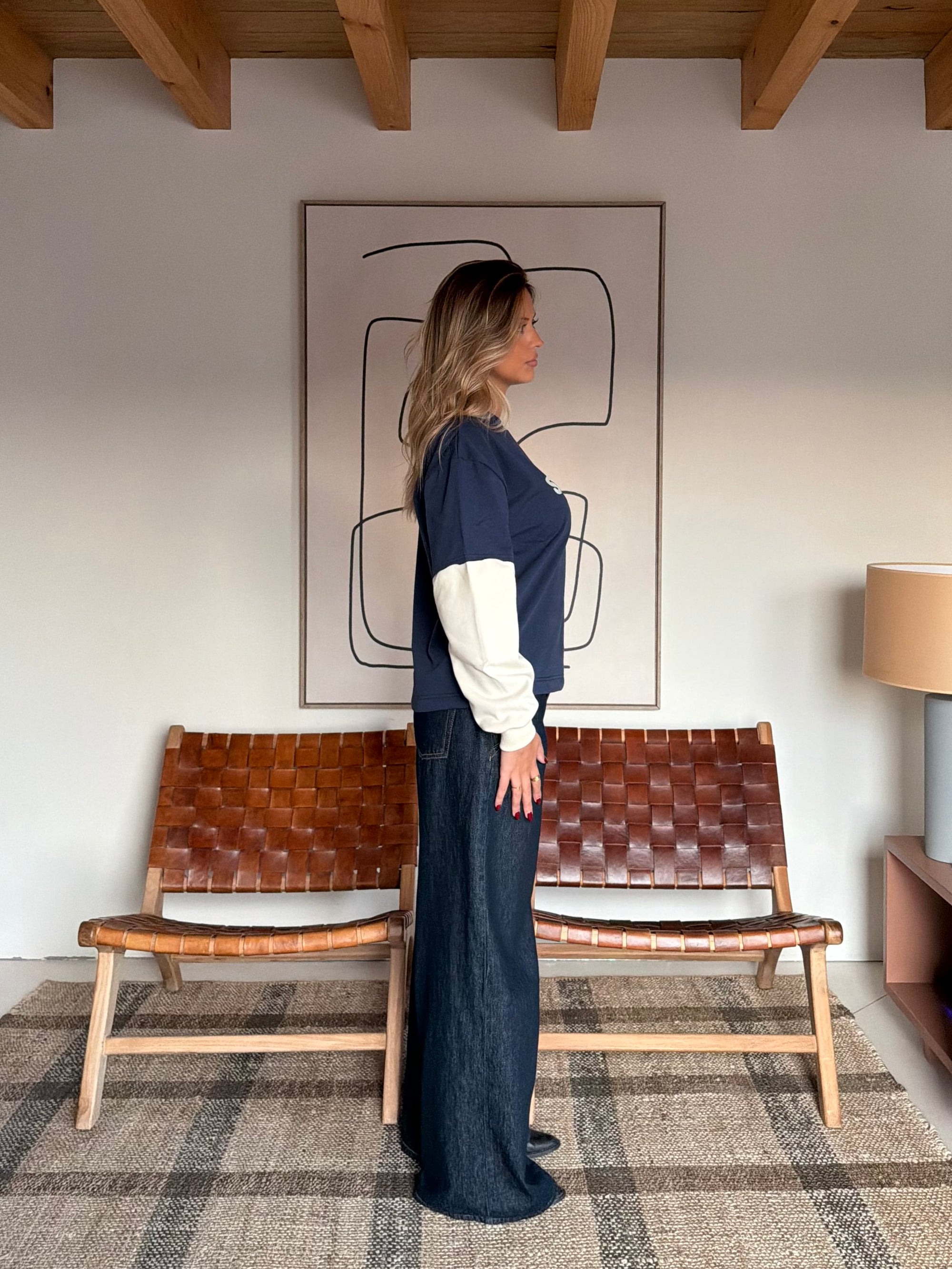 Sense Navy Blue Double-Sleeve Tee