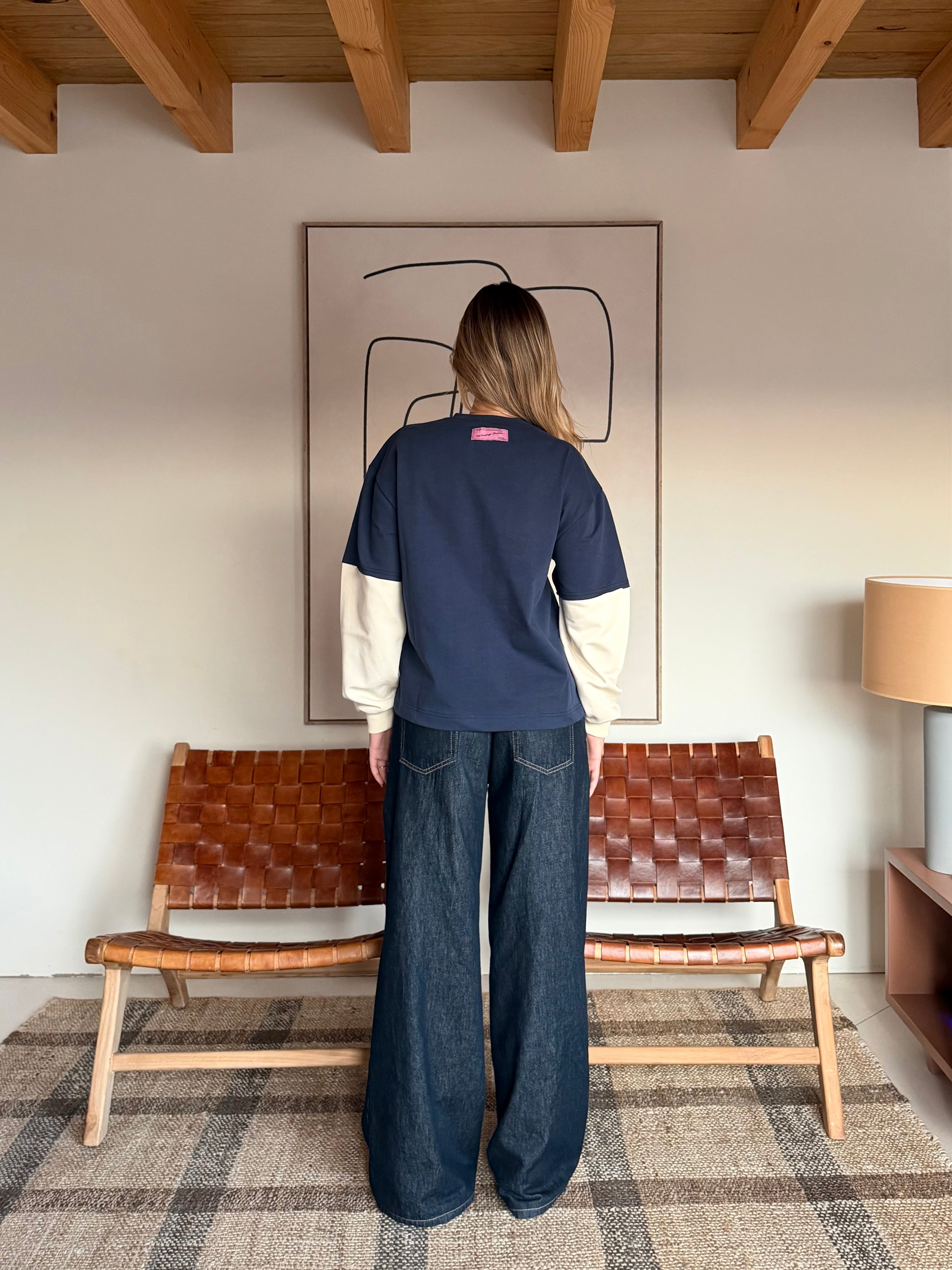 Sense Navy Blue Double-Sleeve Tee