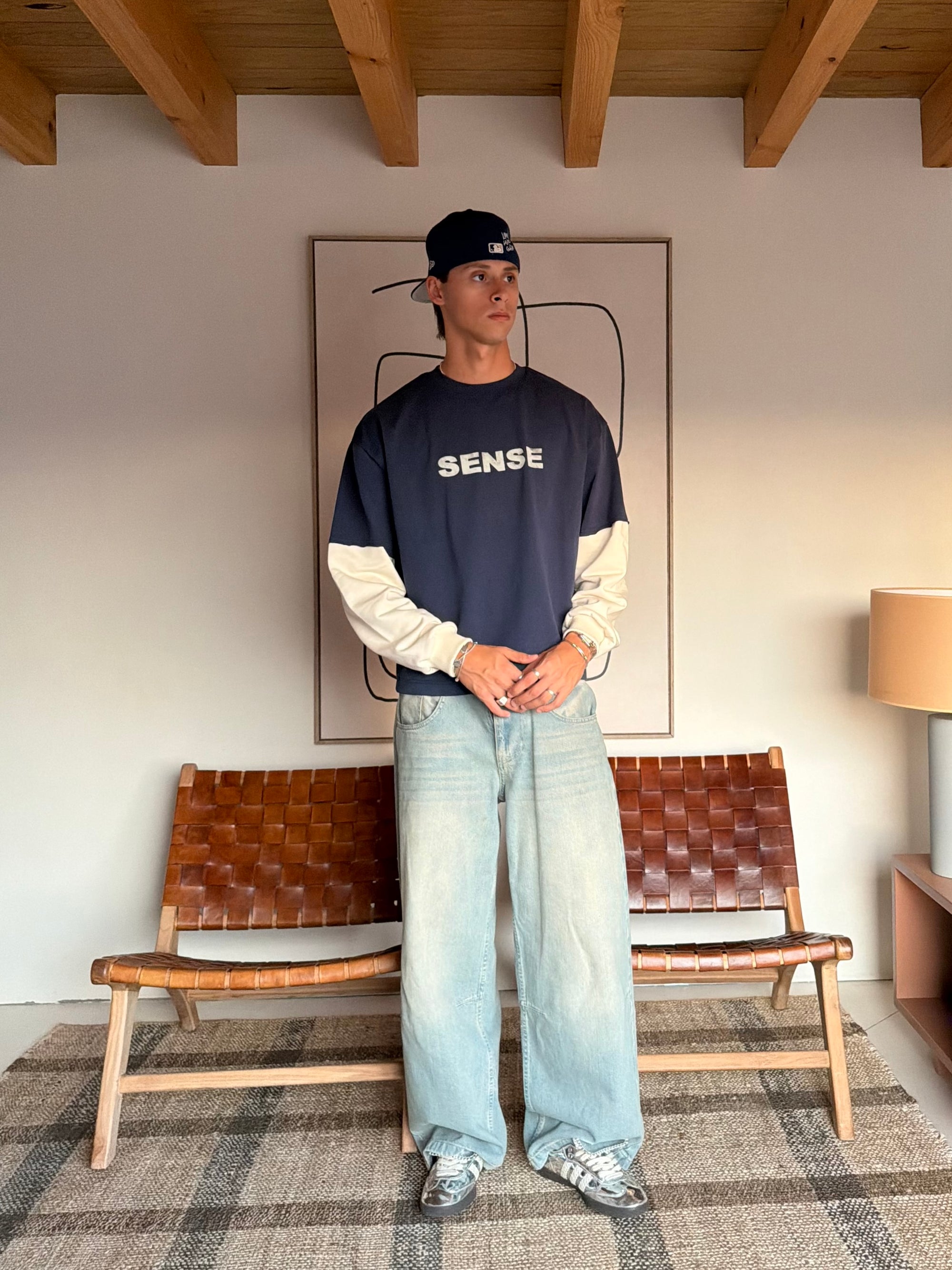 Sense Navy Blue Double-Sleeve Tee