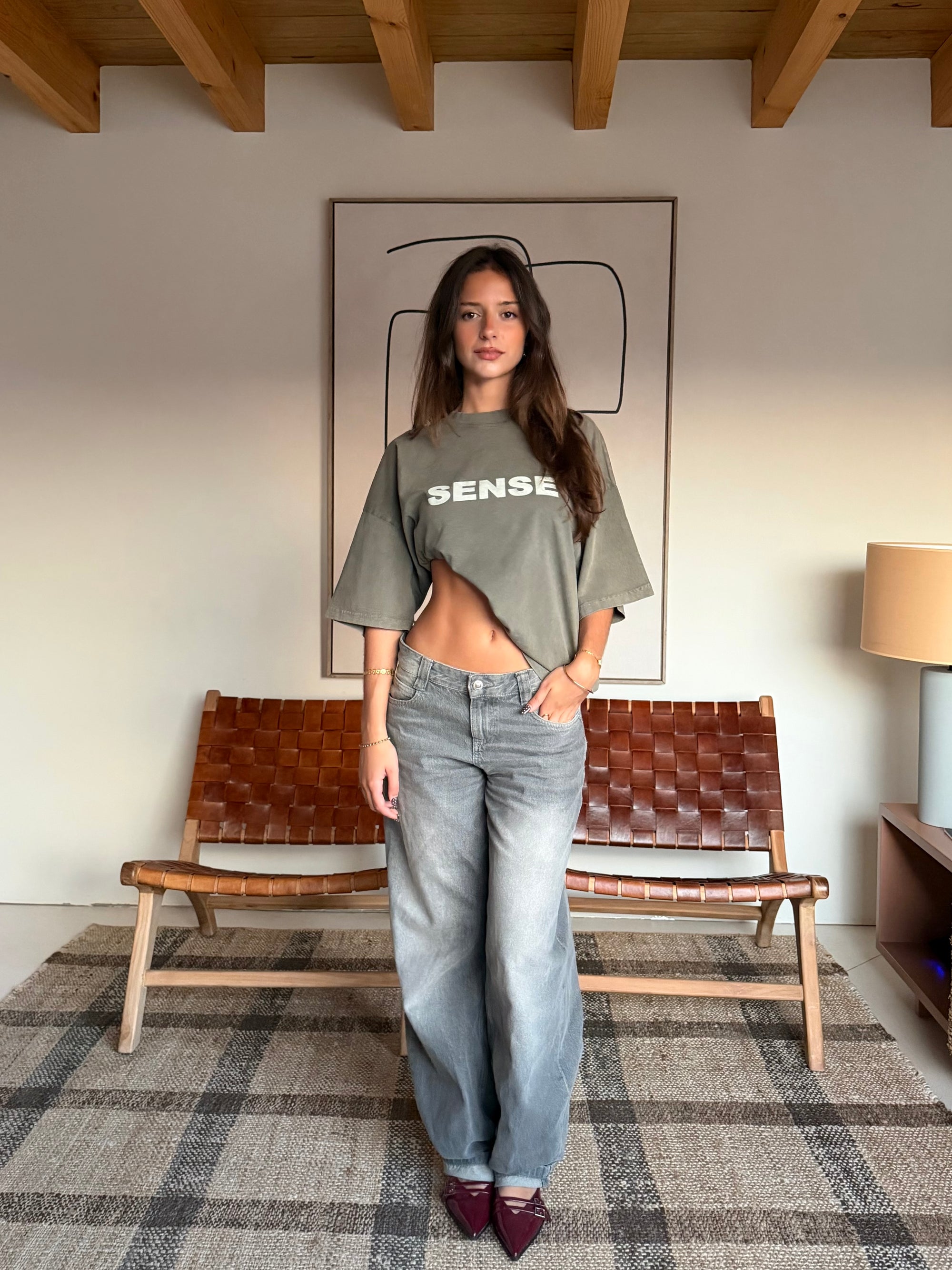 Sense Vintage Olive Green Tee