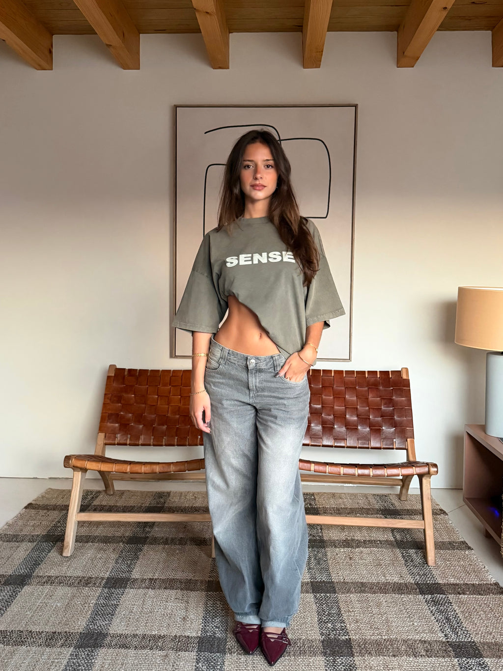 Sense Vintage Olive Green Tee