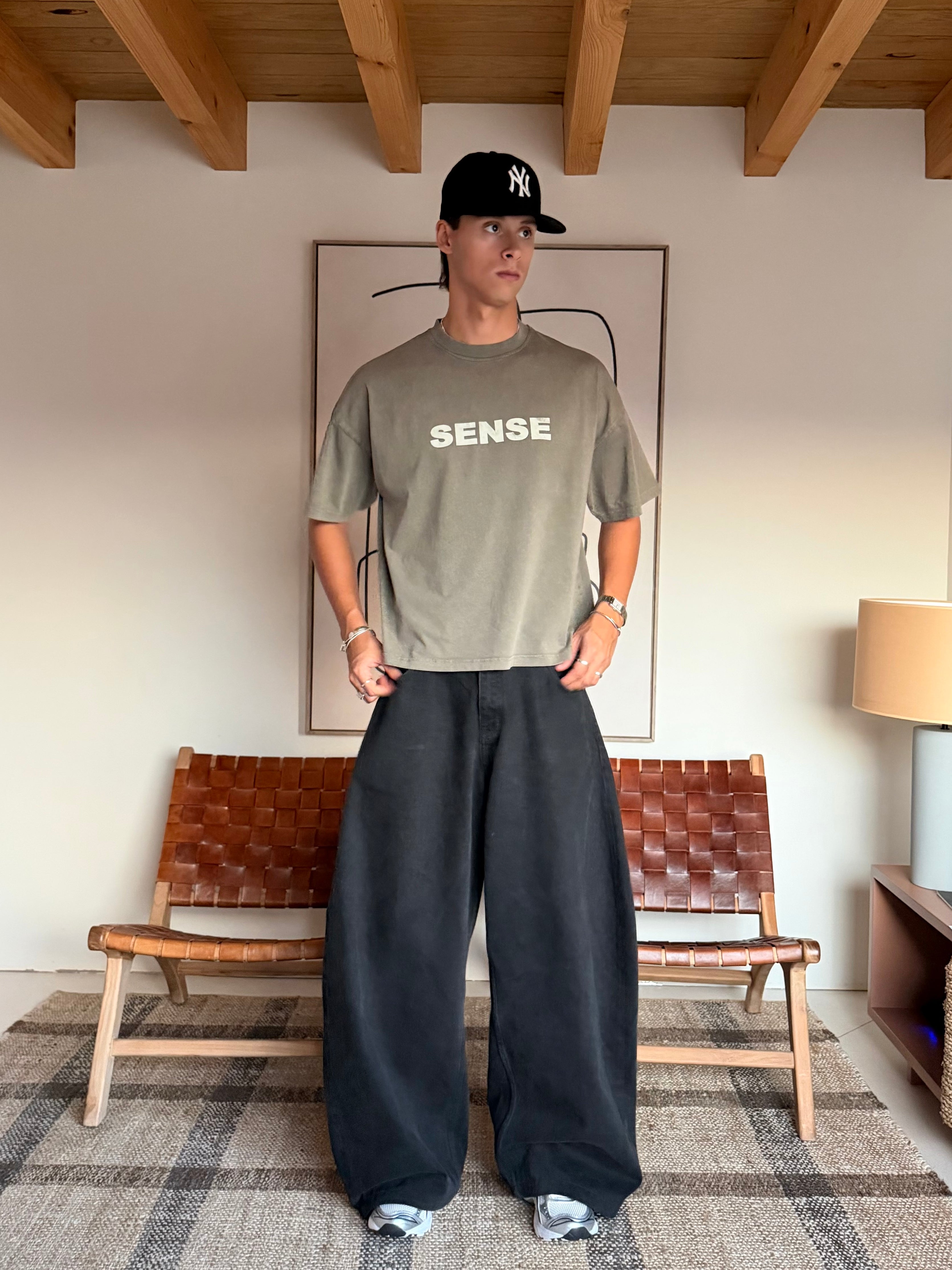 Sense Vintage Olive Green Tee