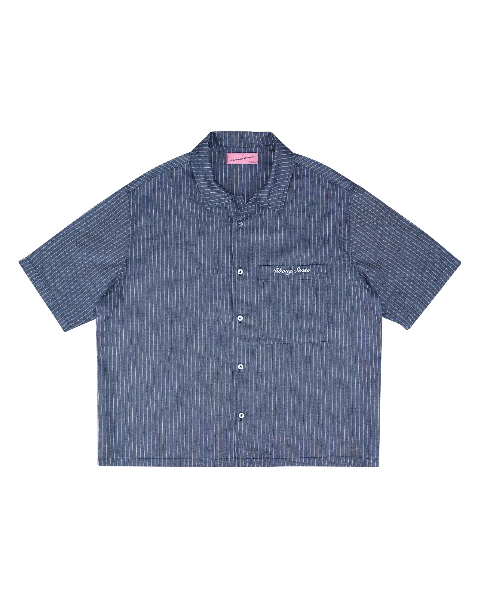 Navy Blue Striped Shirt