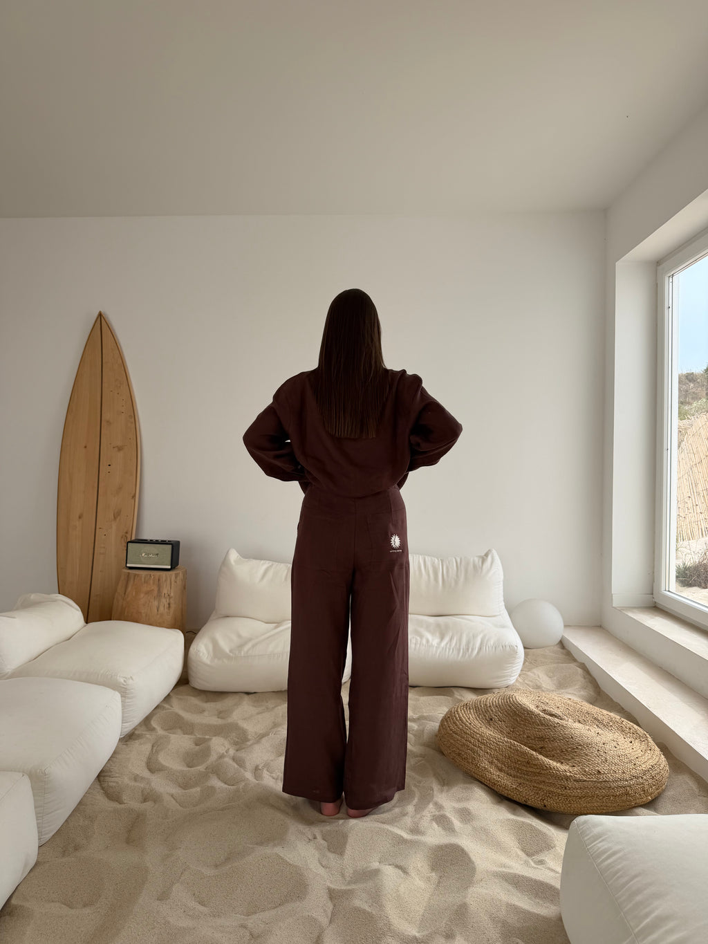 Mediterraneo Brown Linen Pants