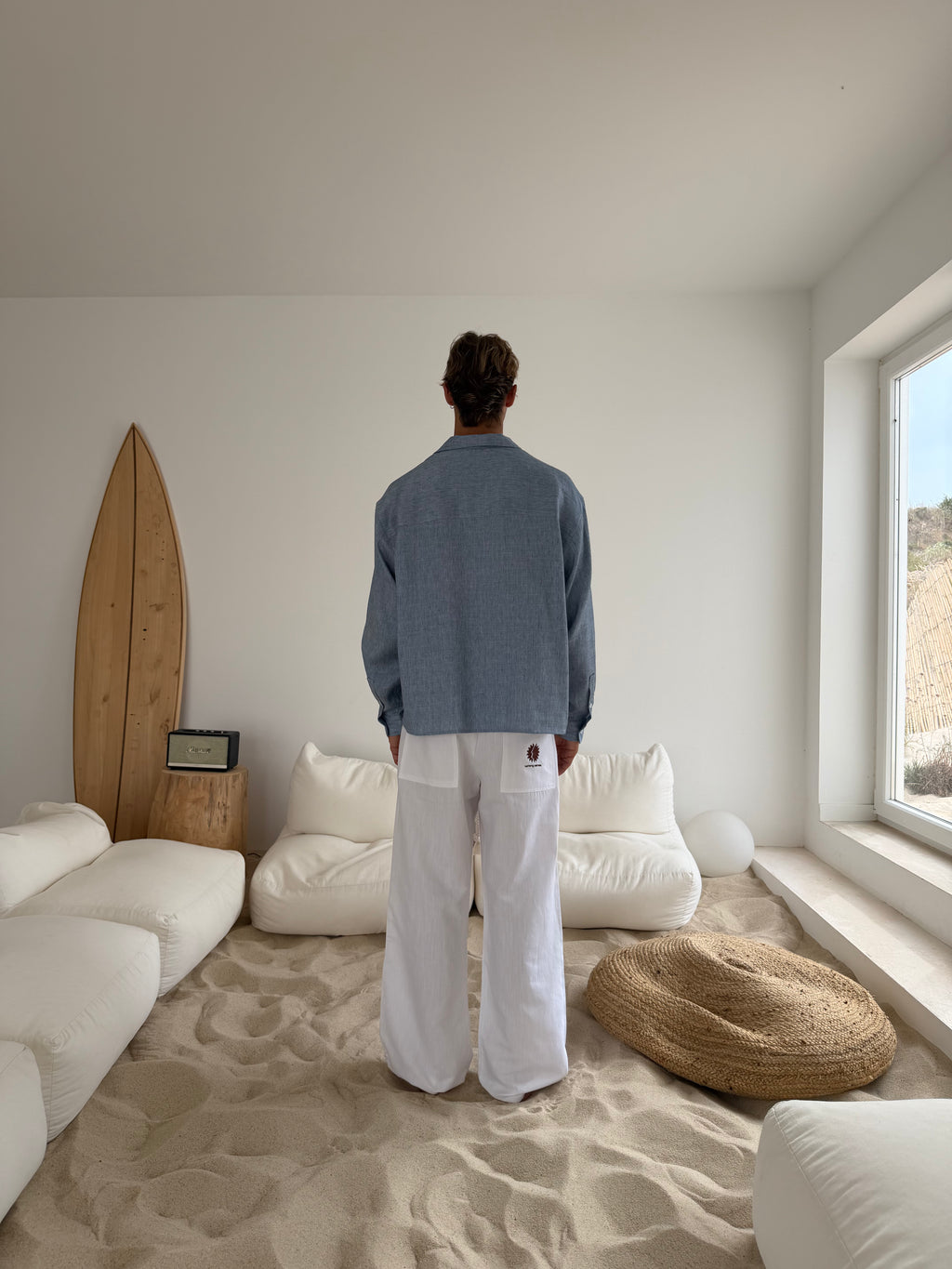 Mediterraneo White Linen Pants