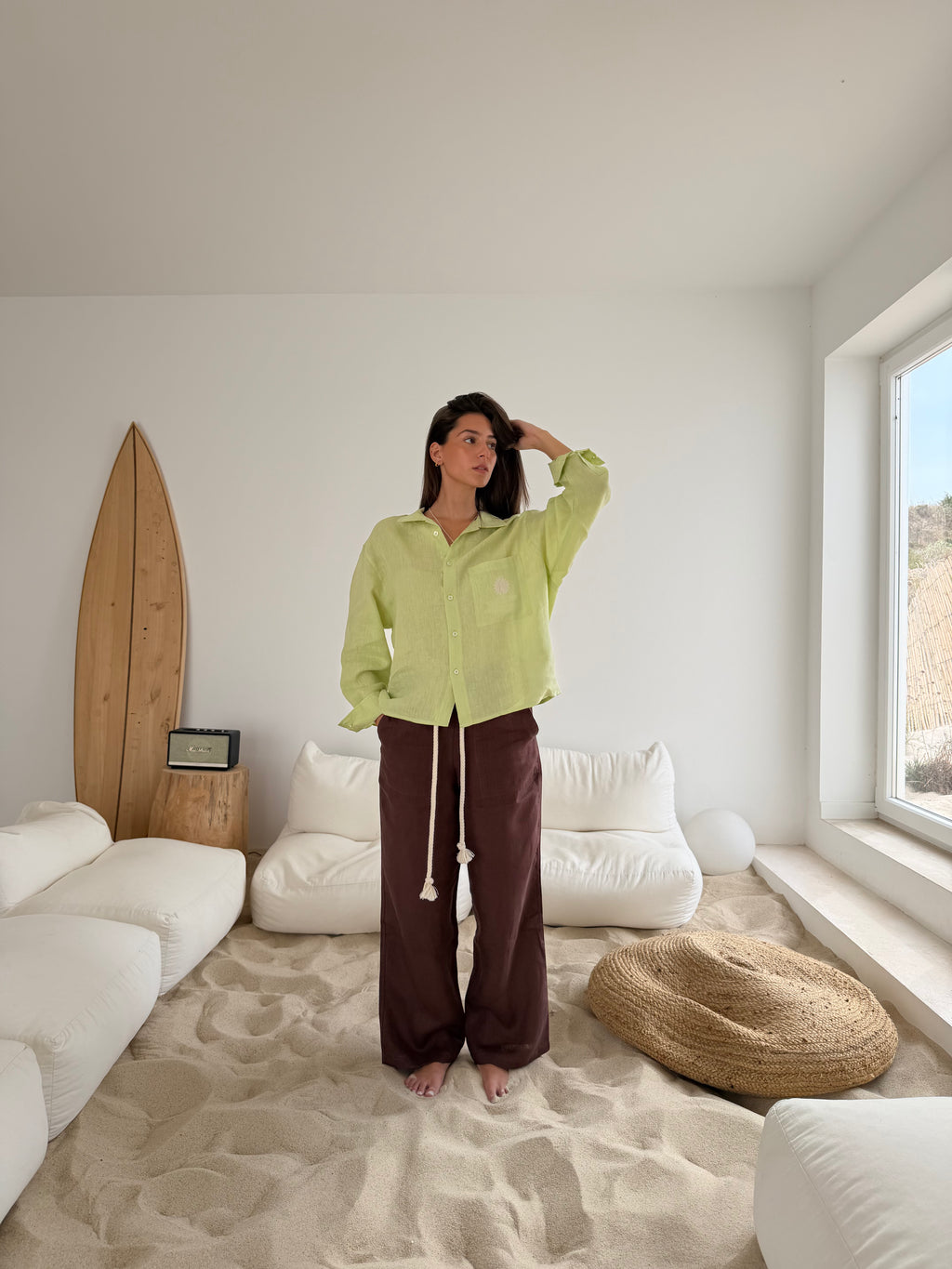 Mediterraneo Pistacchio Linen Shirt