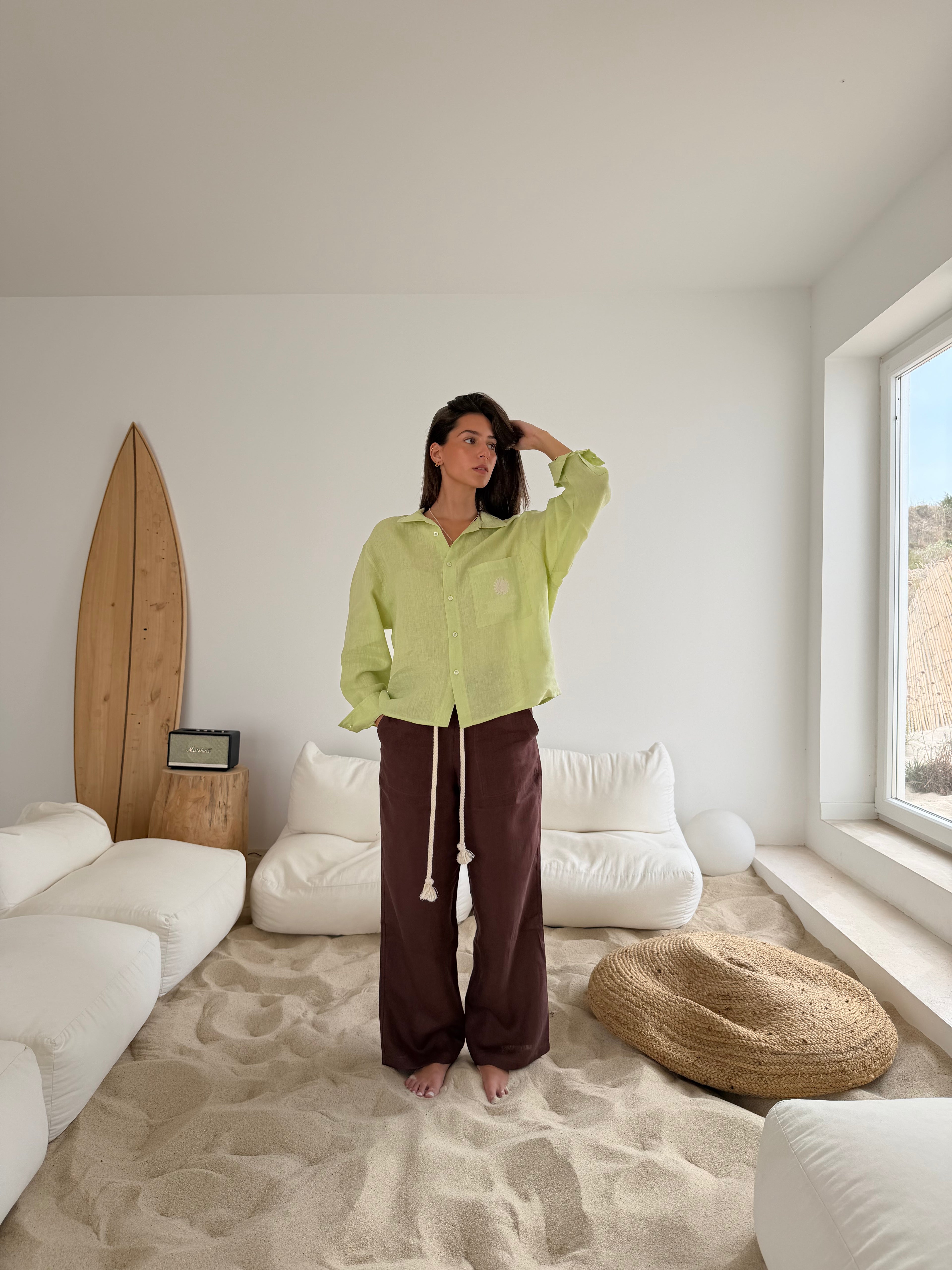 Mediterraneo Pistacchio Linen Shirt