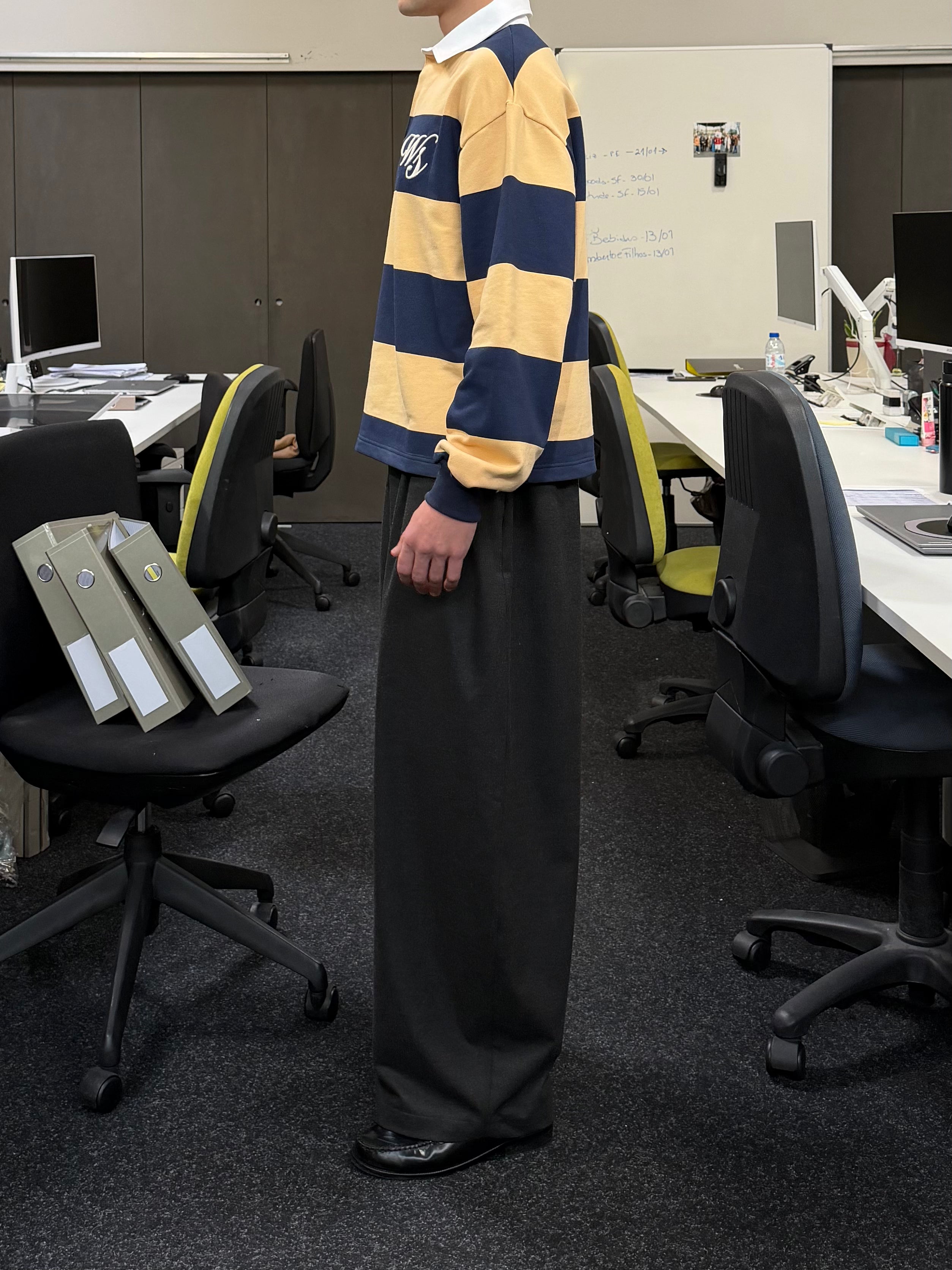 Office Yellow Striped Polo