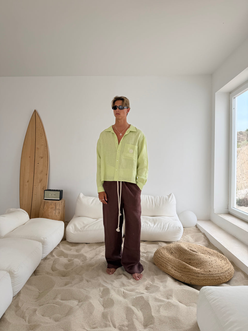 Mediterraneo Pistacchio Linen Shirt