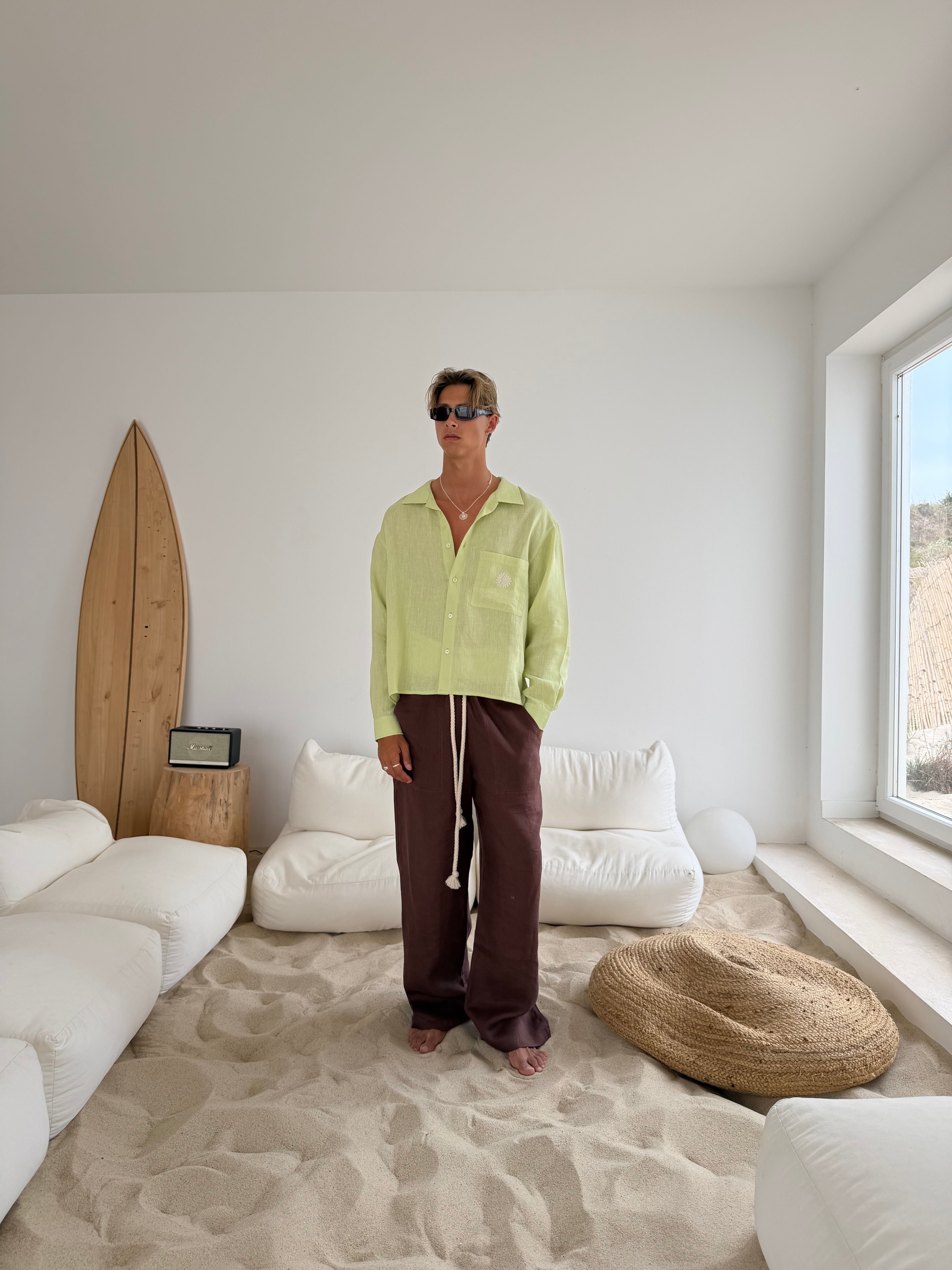 Mediterraneo Pistacchio Linen Shirt