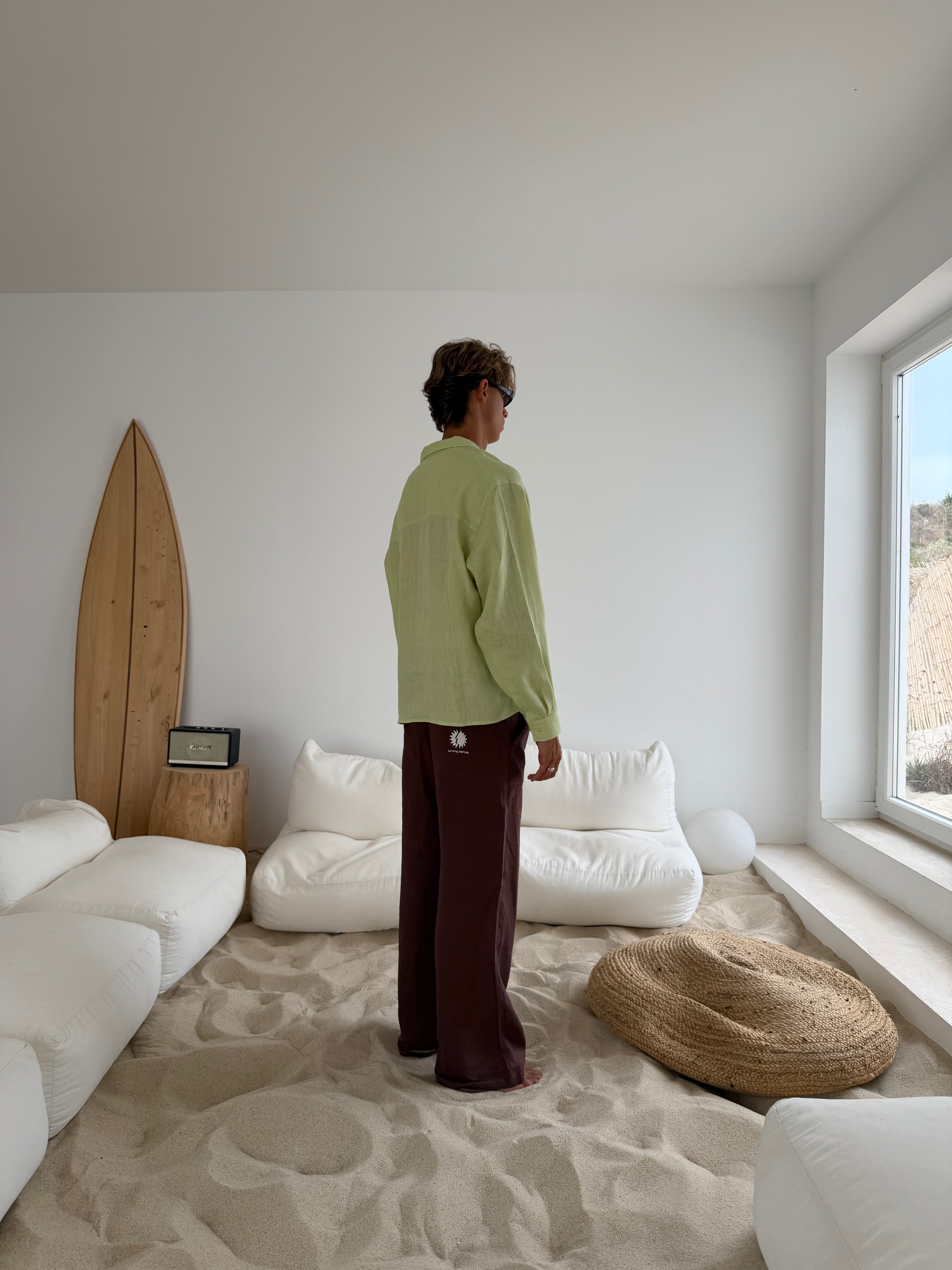 Mediterraneo Pistacchio Linen Shirt