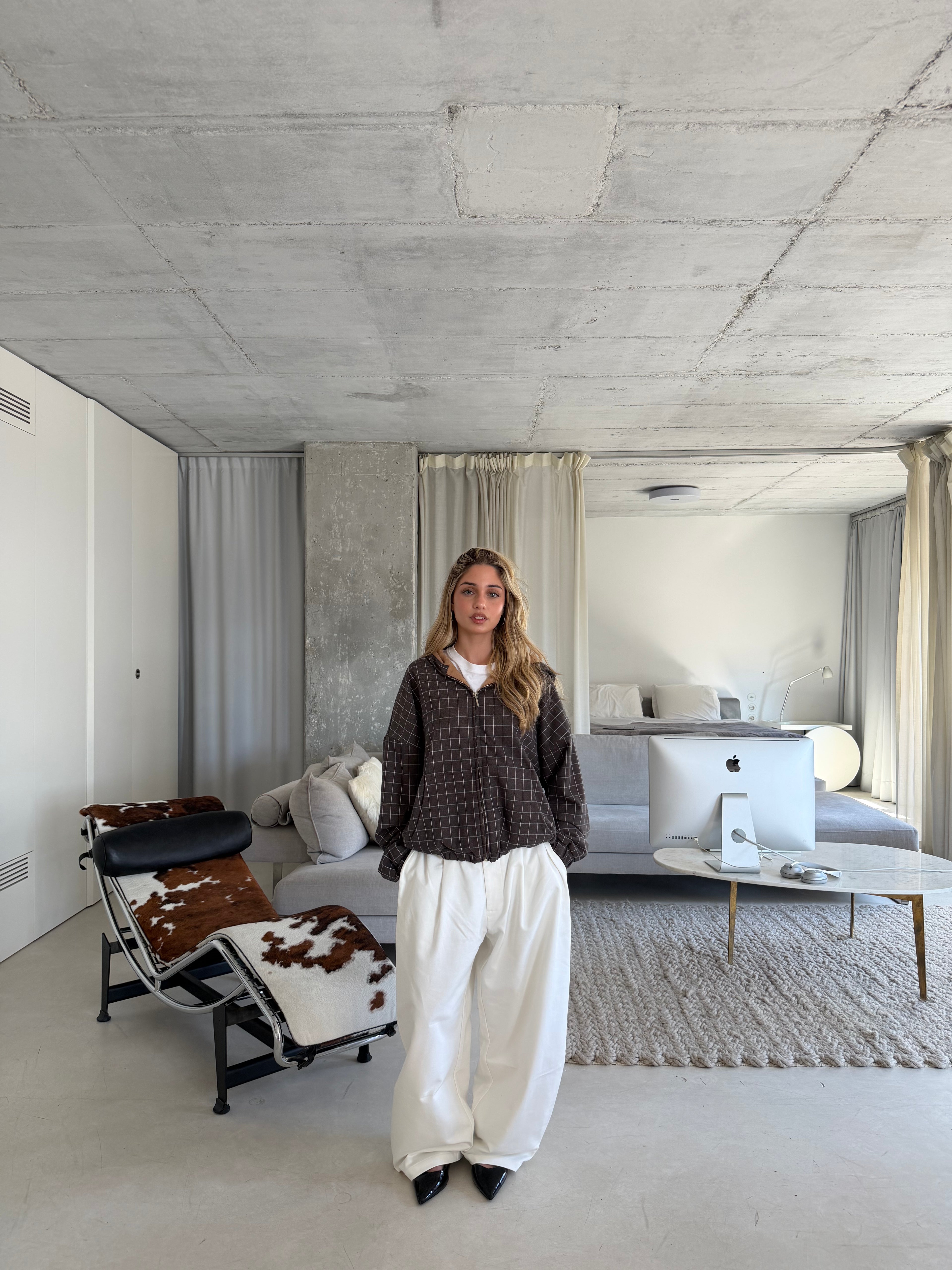 Checkered Zip Hoodie