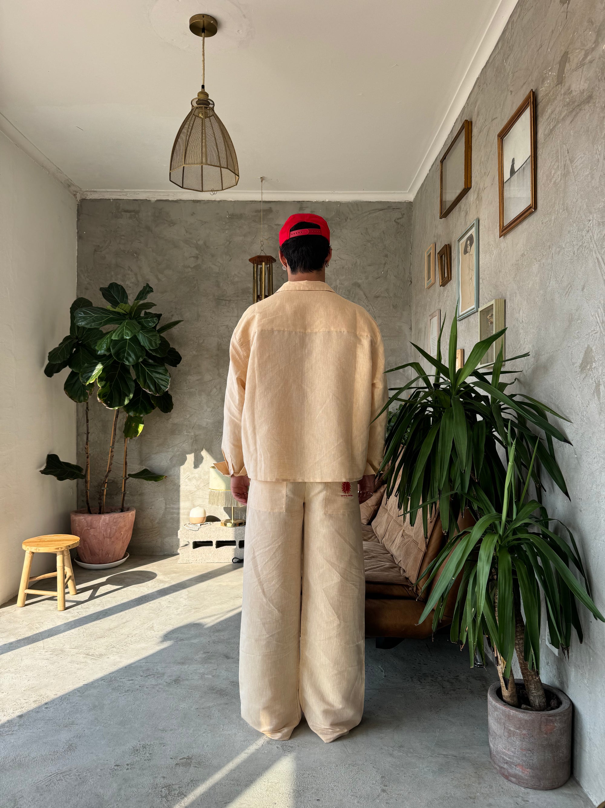 Salmon Linen Shirt