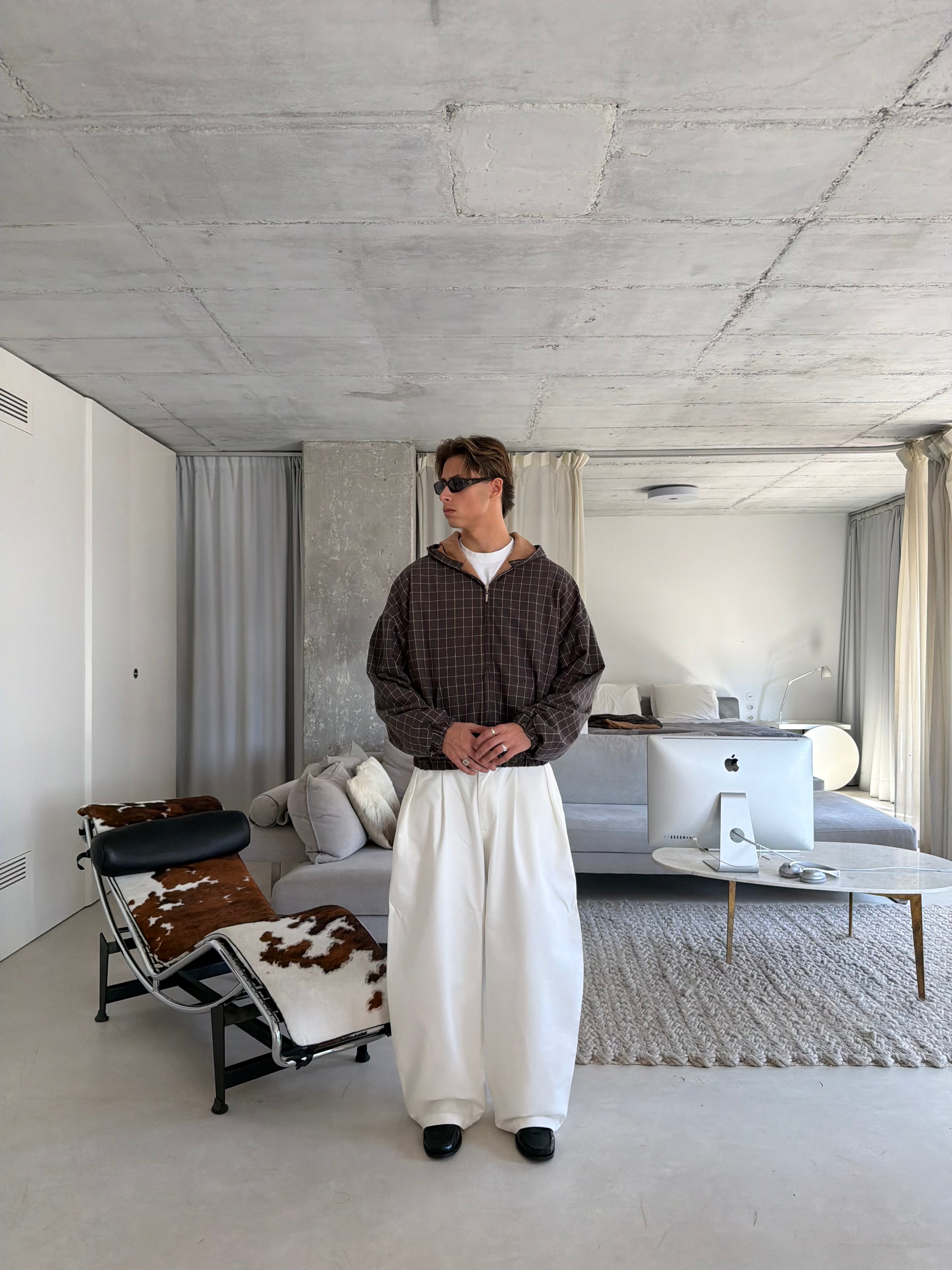 Checkered Zip Hoodie